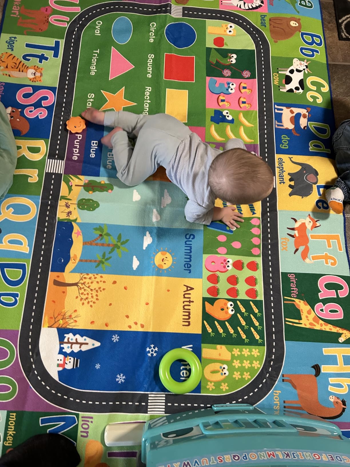 HOMORE Kids Educational Rug, Kids Collection Area Rug for Learning Alphabet, Numbers, Colors, Season and Animal Words, Playmat for Classroom Playroom, 4x6 Feet customer photo 1