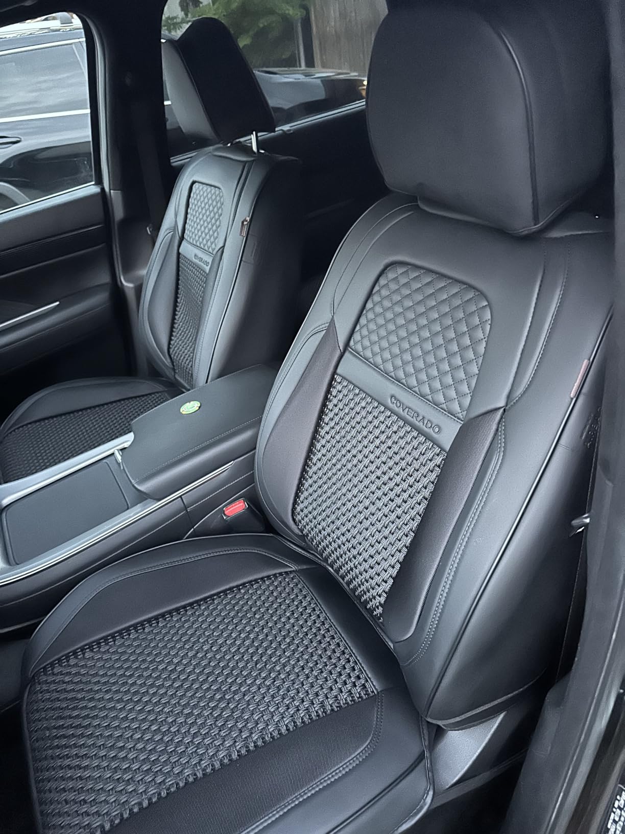 Coverado Car Seat Covers Full Set, Nappa Leather Seat Covers for Car, Waterproof Car Seat Protector with Lumbar Support, Automotive Seat Covers Universal Fit for Most Cars SUV Trucks (Beige) customer photo 1