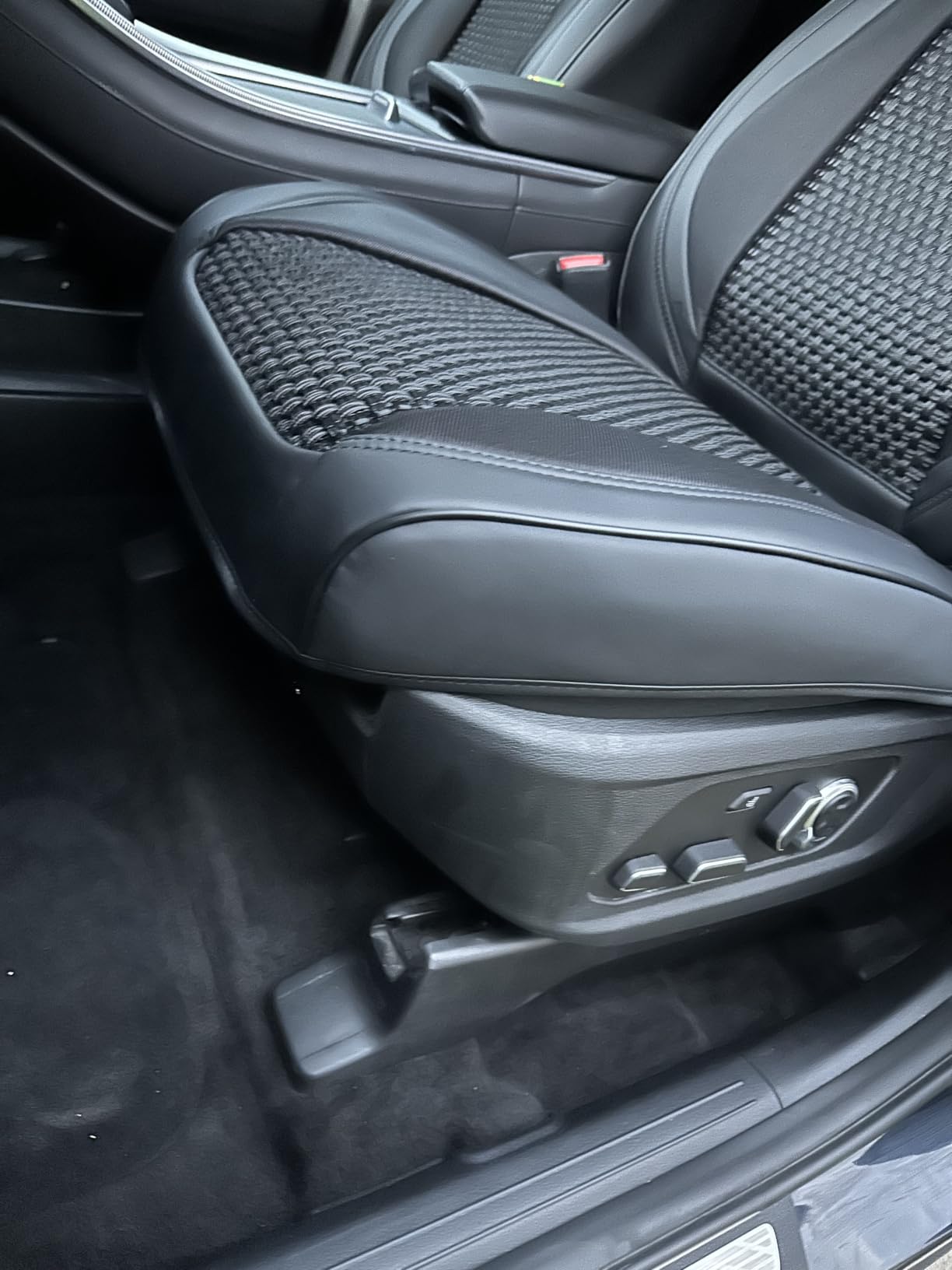 Coverado Car Seat Covers Full Set, Nappa Leather Seat Covers for Car, Waterproof Car Seat Protector with Lumbar Support, Automotive Seat Covers Universal Fit for Most Cars SUV Trucks (Beige) customer photo 2