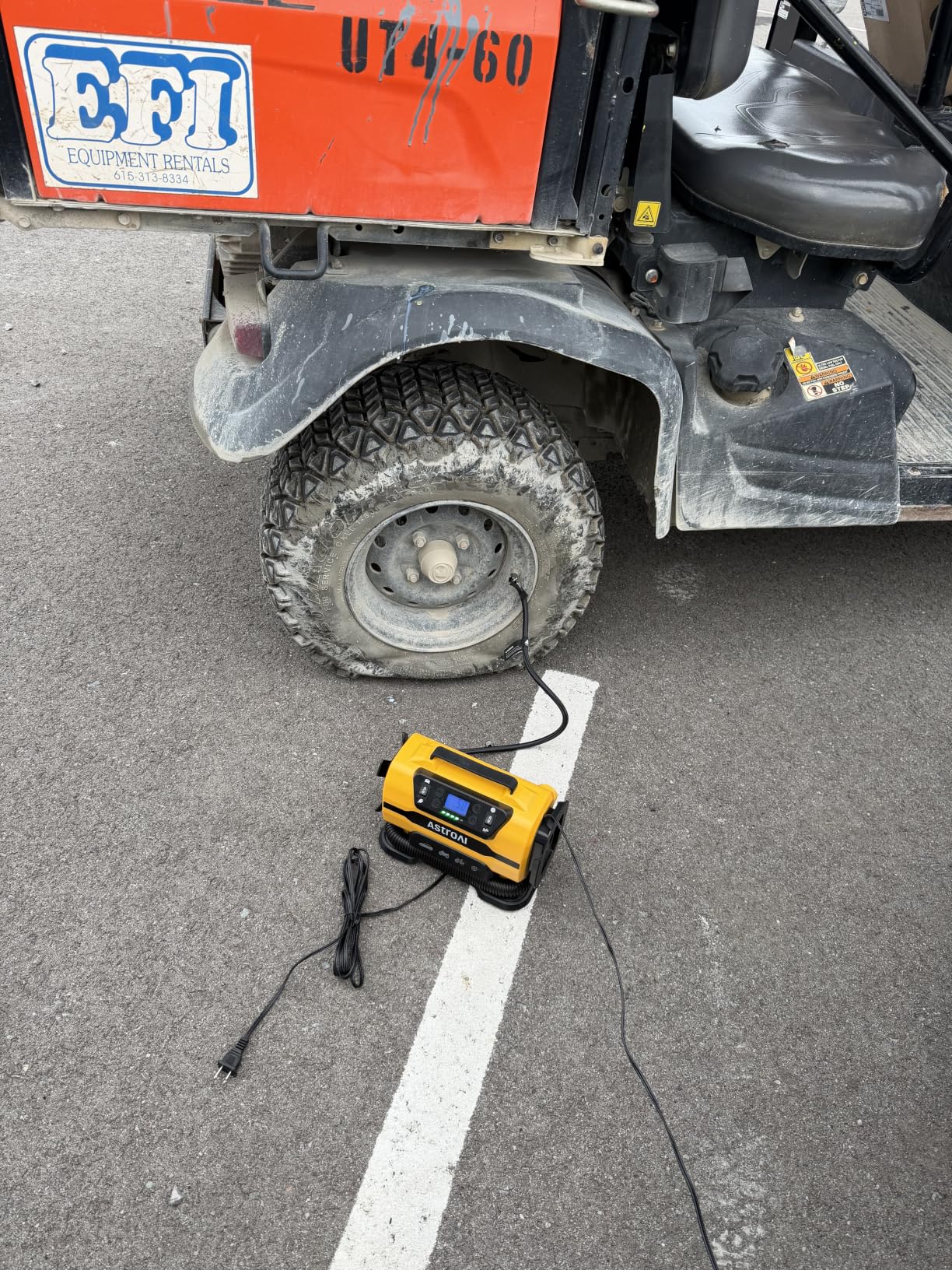 AstroAI Tire Inflator Portable Air Compressor Pump 150PSI 12V DC/110V AC with Dual Metal Motors&LED Light, Automotive Car Accessories&Two Modes for Car, Bicycle Tires and Air Mattresses, Yellow customer photo 1
