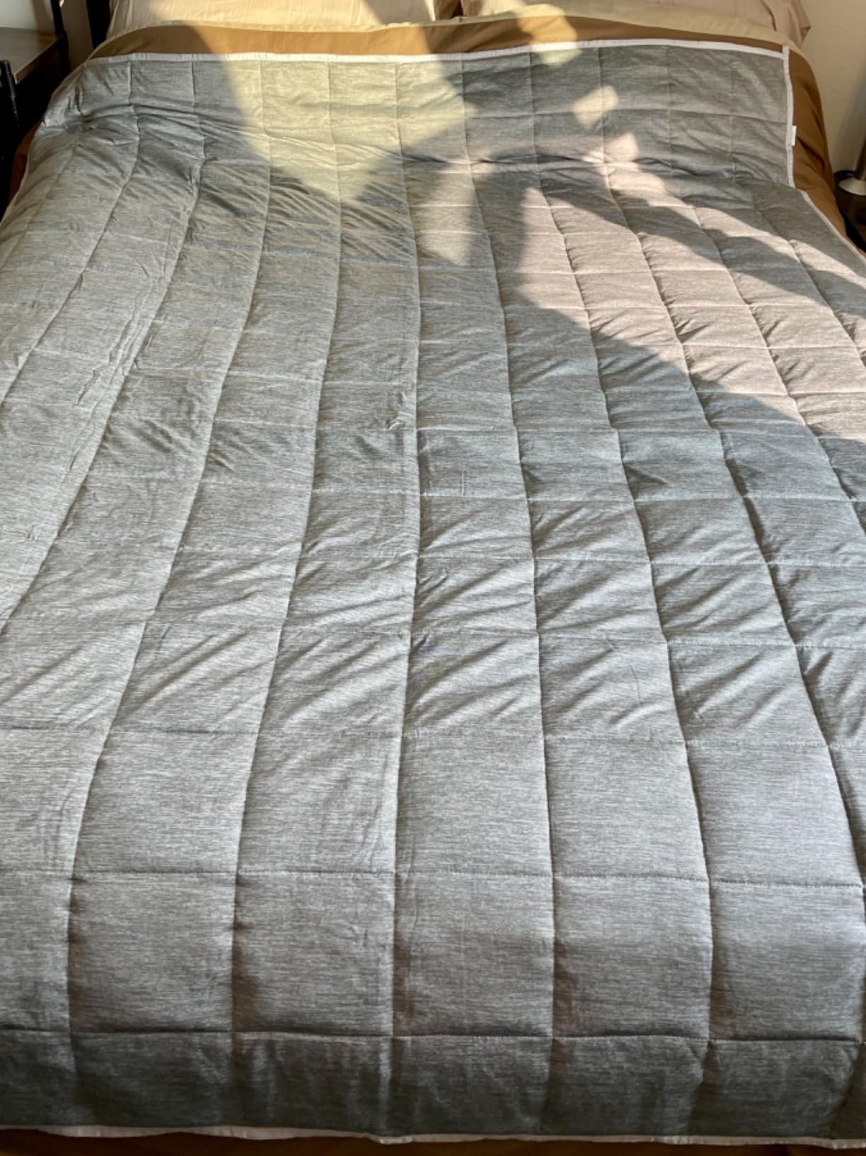 Satwip Weighted Blanket Queen Size 15 LBS, Cooling Weighted Blanket for Hot Sleepers, Cool Moire Jersey with Soft Breathable Sanded, 60 x 80 inches 15 Pounds, Purple customer photo 2