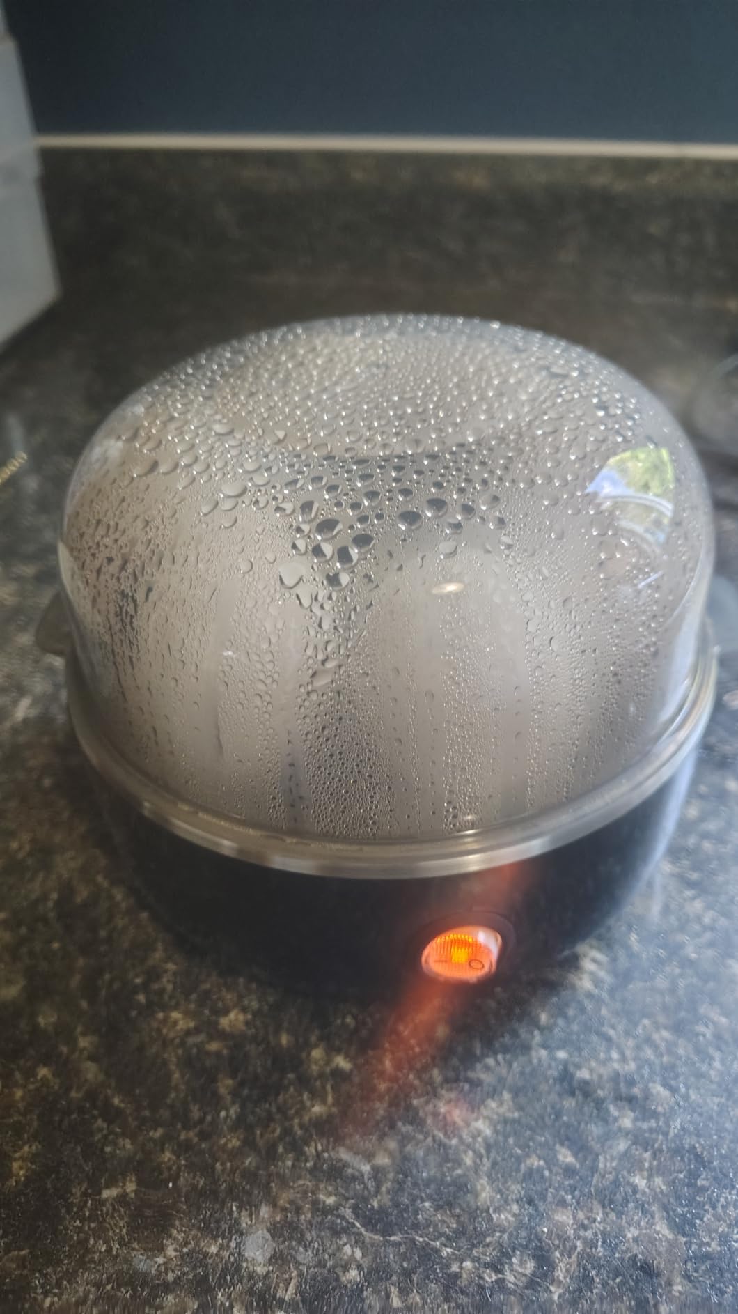 Elite Gourmet EGC115B Easy Egg Cooker, 7-Egg, BPA-Free, Classic Black | Cooks soft, medium, or hard-boiled eggs with auto shut-off - electric operation - includes measuring cup customer photo 1