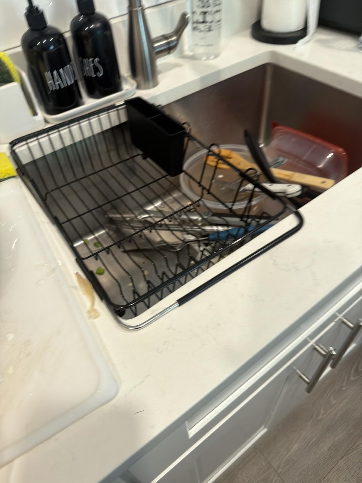 JASIWAY Dish Drying Rack in Sink, Expandable Stainless Steel Dish Drainers for Kitchen Counter, Dish Dryer Rack for Inside Sink, Over The Sink Dish Racks with Utensil Holder, Silver customer photo 1