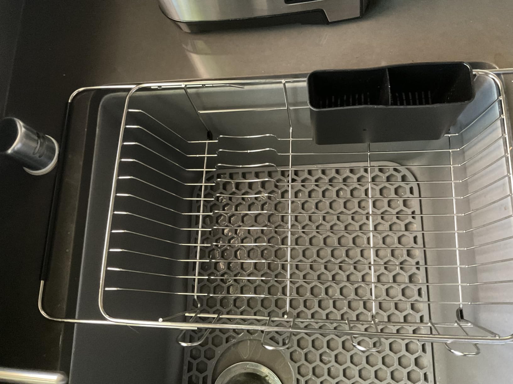 JASIWAY Dish Drying Rack in Sink, Expandable Stainless Steel Dish Drainers for Kitchen Counter, Dish Dryer Rack for Inside Sink, Over The Sink Dish Racks with Utensil Holder, Silver customer photo 2
