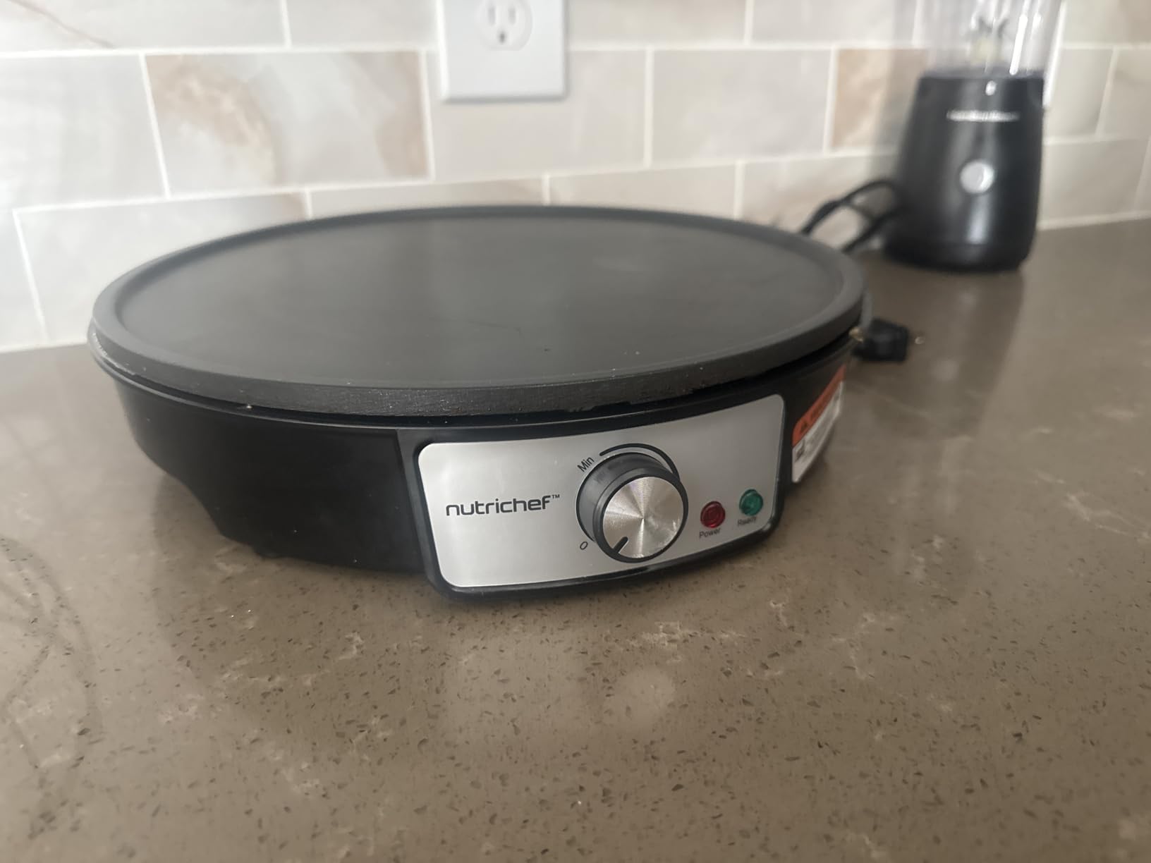 NutriChef Electric Crepe Maker Pan & Griddle, 12 Inch Nonstick Cooktop with Adjustable Temperature Control, Includes Spatula & Batter Spreader customer photo 1
