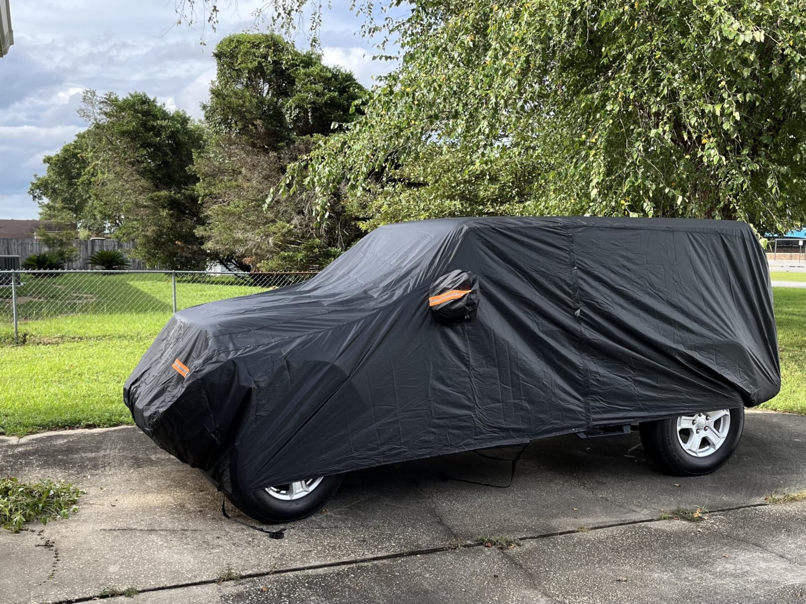 Waterproof Car Cover for Jeep Wrangler 4 Door 2006-2026 JK JL Windproof | Outdoor Waterproof Sun Rain Snow Hail Protection with Driver Door Zipper customer photo 1