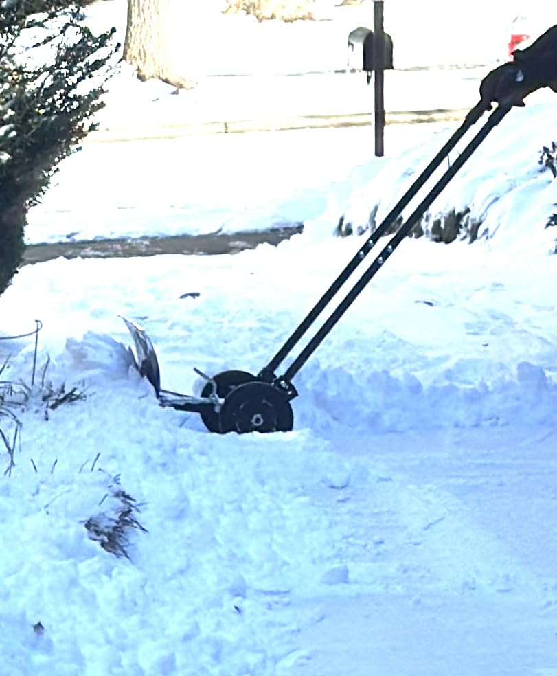 Ohuhu Snow Shovel for Driveway: 2026 Upgraded Heavy Duty Adjustable Angle Wheeled Metal Snow Shovels with 30