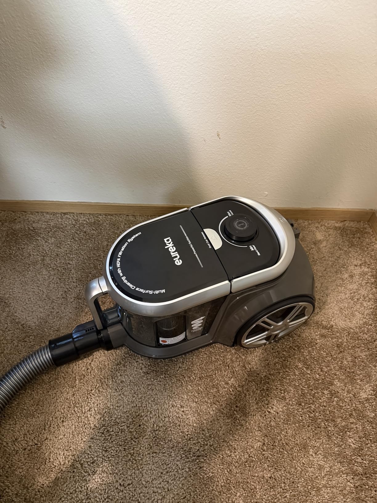Eureka Bagless Canister Vacuum Cleaner, Lightweight Vac for Carpets and Hard Floors, Silver with Black, NEN180 customer photo 2