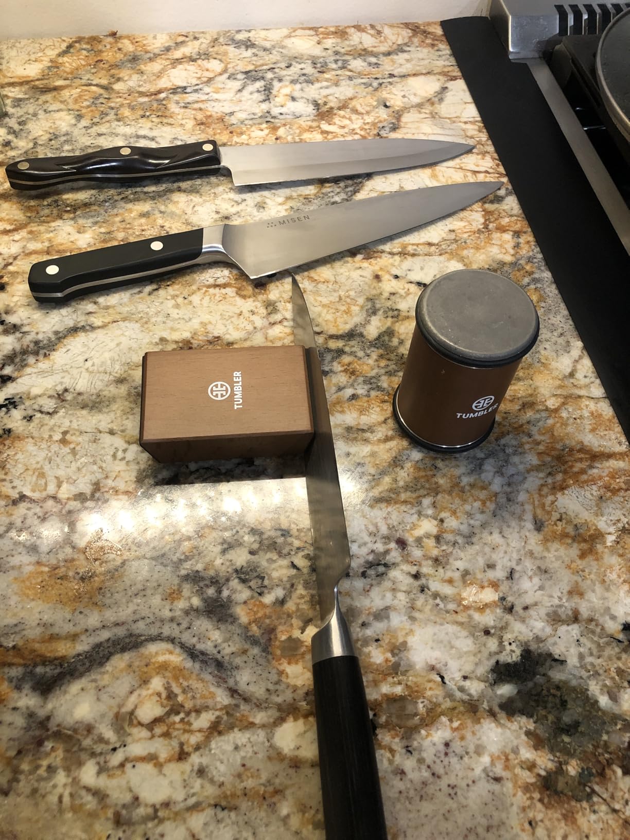 The Original Tumbler Rolling Knife Sharpener (Wood) | Knife Sharpening Made Easy - Rolling Knife Sharpener Tool for Kitchen Knives, Kit Offers 15 & 20 Degree Sharpening (Wood) customer photo 2