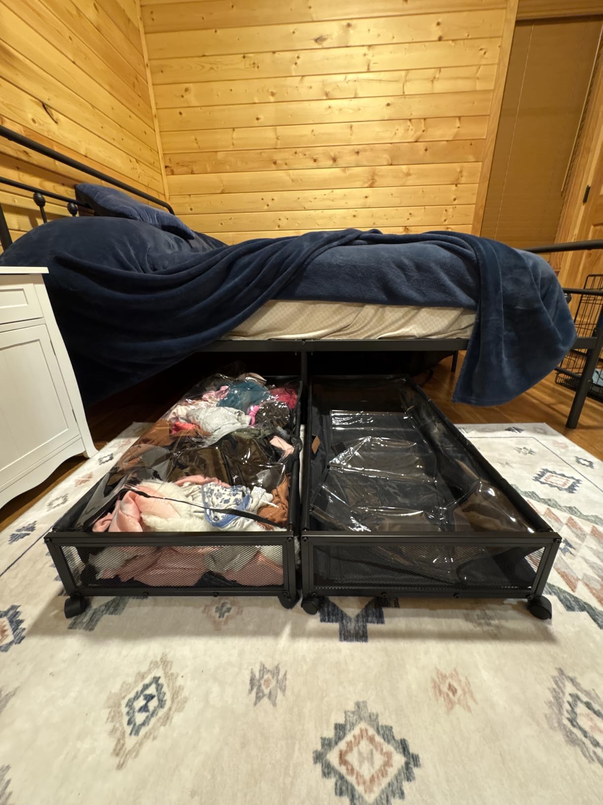 Under Bed Storage Containers with Wheels Large Underbed Shoes Blankets Clothes Toy Storage Drawers for College Dorms Bedrooms Nursery Rooms Organization customer photo 2