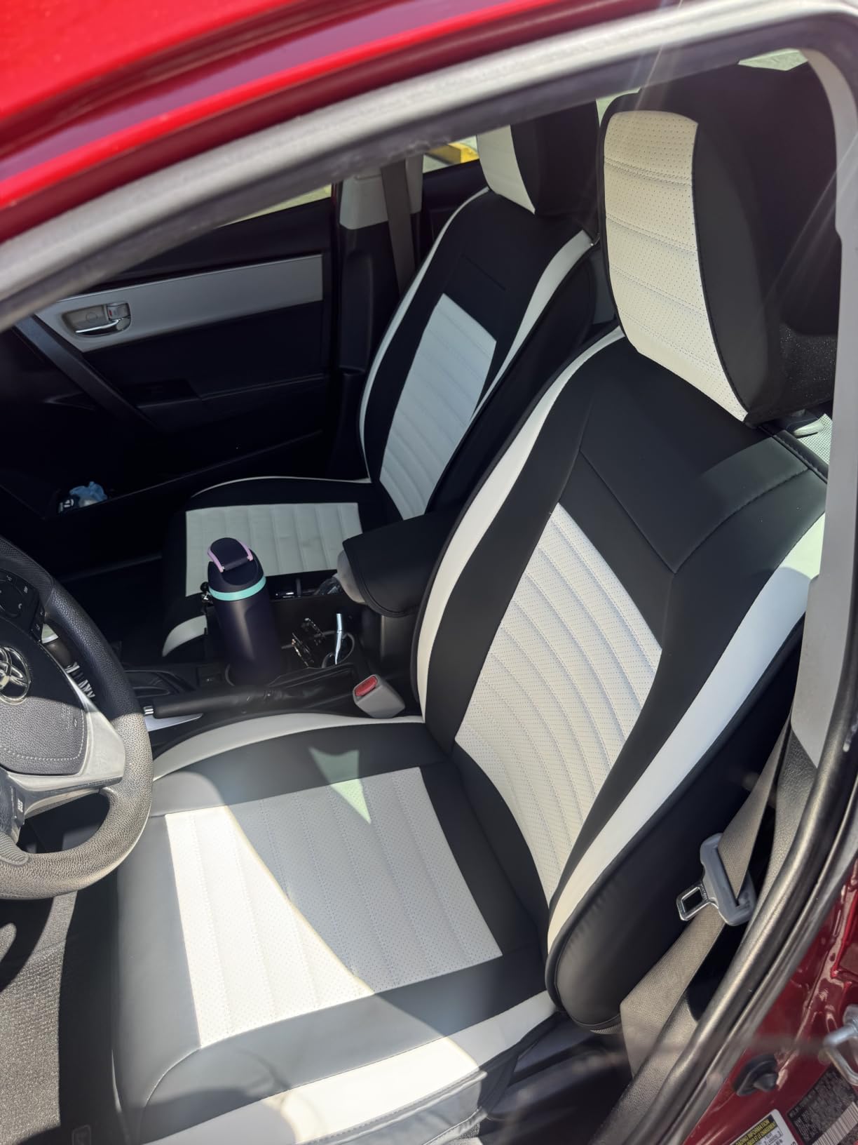 HChengkikz Nappa Leather Car Seat Covers Full Set, Black Car Seat Protector 5 Seats, Waterproof Car Seat Cushion, Universal Automotive Seat Covers Fit for SUV Truck Pick-up Sedan, Front and Rear, Airbag Compatible customer photo 1