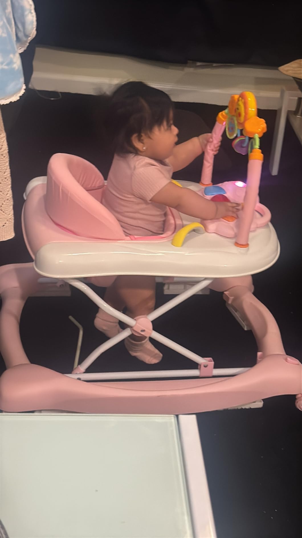 Baby Walker, 5-in-1 Baby Walkers for Boys and Girls 6-12 Months with Bouncer, Removable Footrest, Feeding Tray & Music, Foldable & Adjustable Activity Walker for 6-18 Months Toddler Infant customer photo 1