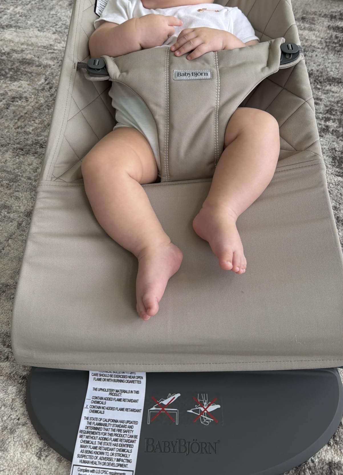 BabyBjörn Bouncer Bliss, Sand Gray, Woven, Classic Quilt | 2-in-1 Adjustable Baby Bouncer Seat and Toddler Chair, Newborn to Toddler (8-29 lbs), 4 Positions, Lightweight & Portable customer photo 1