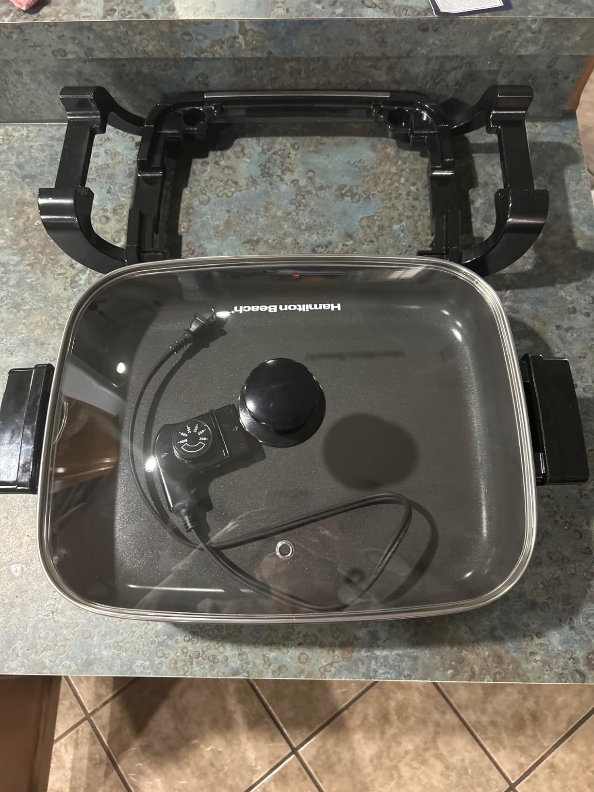 Hamilton Beach Large Electric Skillet With Lid | PFAS-Free Durathon Ceramic 12