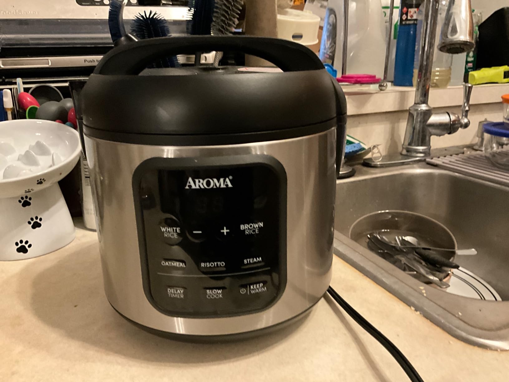 AROMA Digital Rice Cooker, 4-Cup (Uncooked) / 8-Cup (Cooked), 2 Qt, Steamer, Multicooker, Slow Cooker, Oatmeal Cooker, Auto Keep Warm, Stainless Steel Exterior customer photo 1