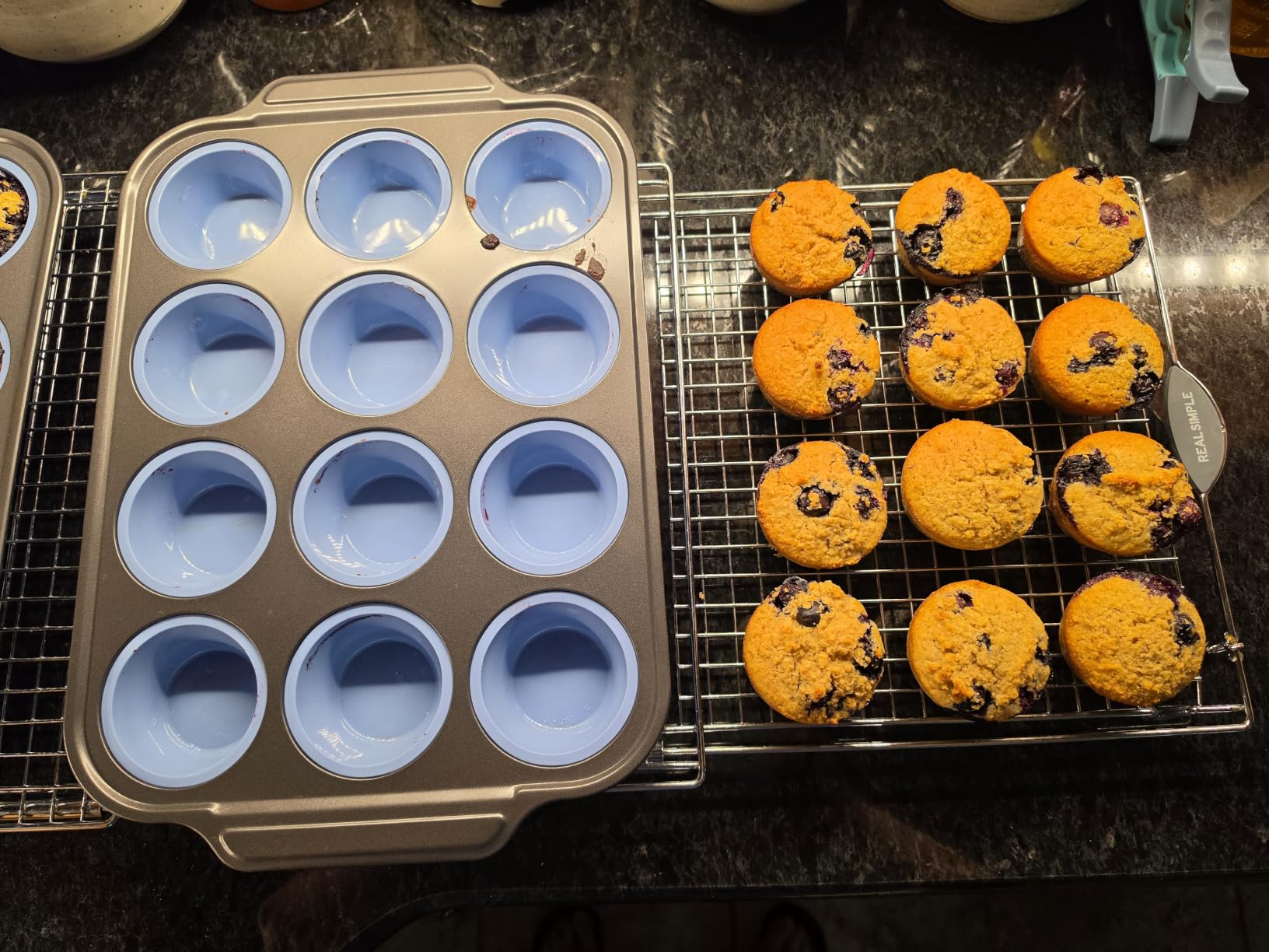 BRONYPRO Silicone Muffin Pans for Baking with Metal Frame, 12 Regular Size customer photo 1