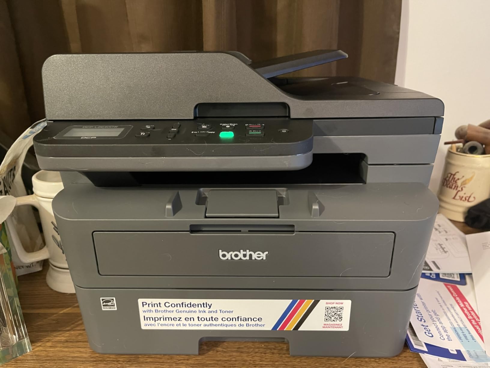 Brother DCP-L2640DW Wireless Compact Monochrome Multi-Function Laser Printer with Copy and Scan, Duplex, Mobile, Black & White | Includes Refresh Subscription Trial(1), Works with Alexa | 36 Ppm, 50-Page Adf, 250-Sheet Tray, Automatic Duplex, Dual-Band WI-FI and Ethernet, Starter Toner 700 Pages customer photo 1