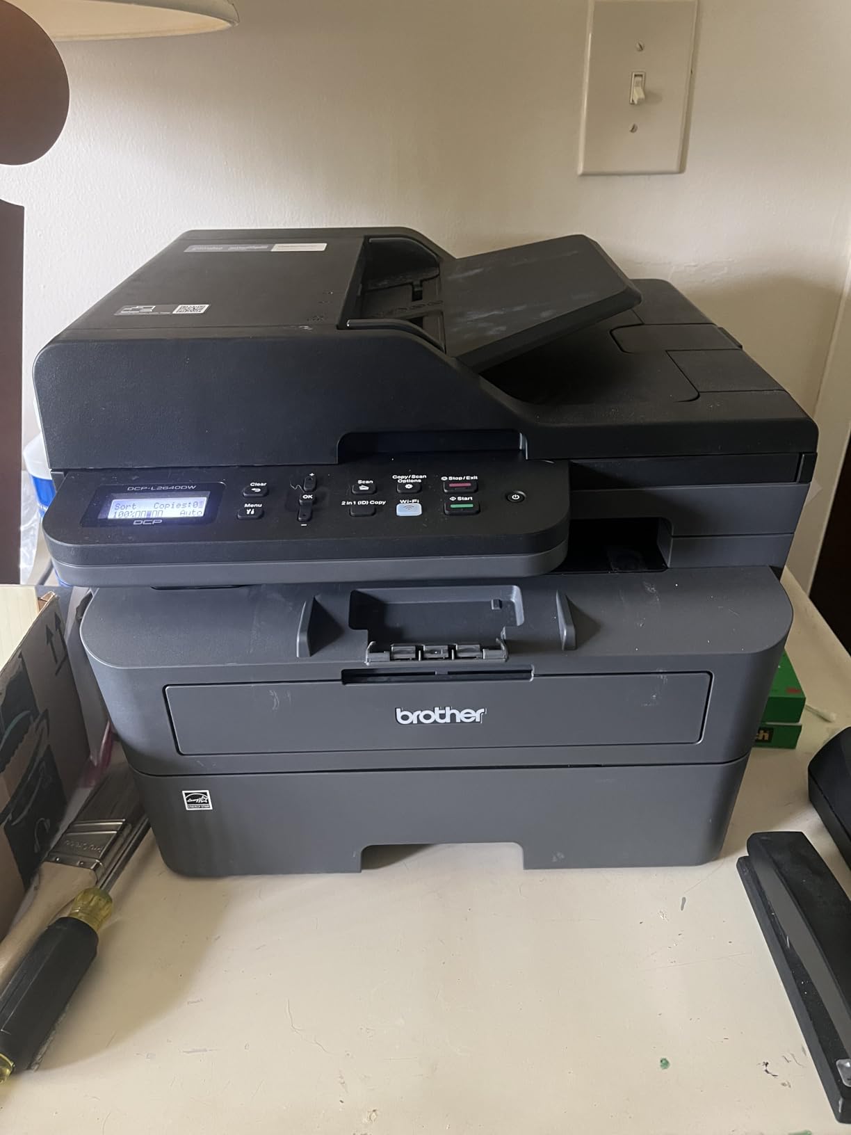 Brother DCP-L2640DW Wireless Compact Monochrome Multi-Function Laser Printer with Copy and Scan, Duplex, Mobile, Black & White | Includes Refresh Subscription Trial(1), Works with Alexa | 36 Ppm, 50-Page Adf, 250-Sheet Tray, Automatic Duplex, Dual-Band WI-FI and Ethernet, Starter Toner 700 Pages customer photo 2