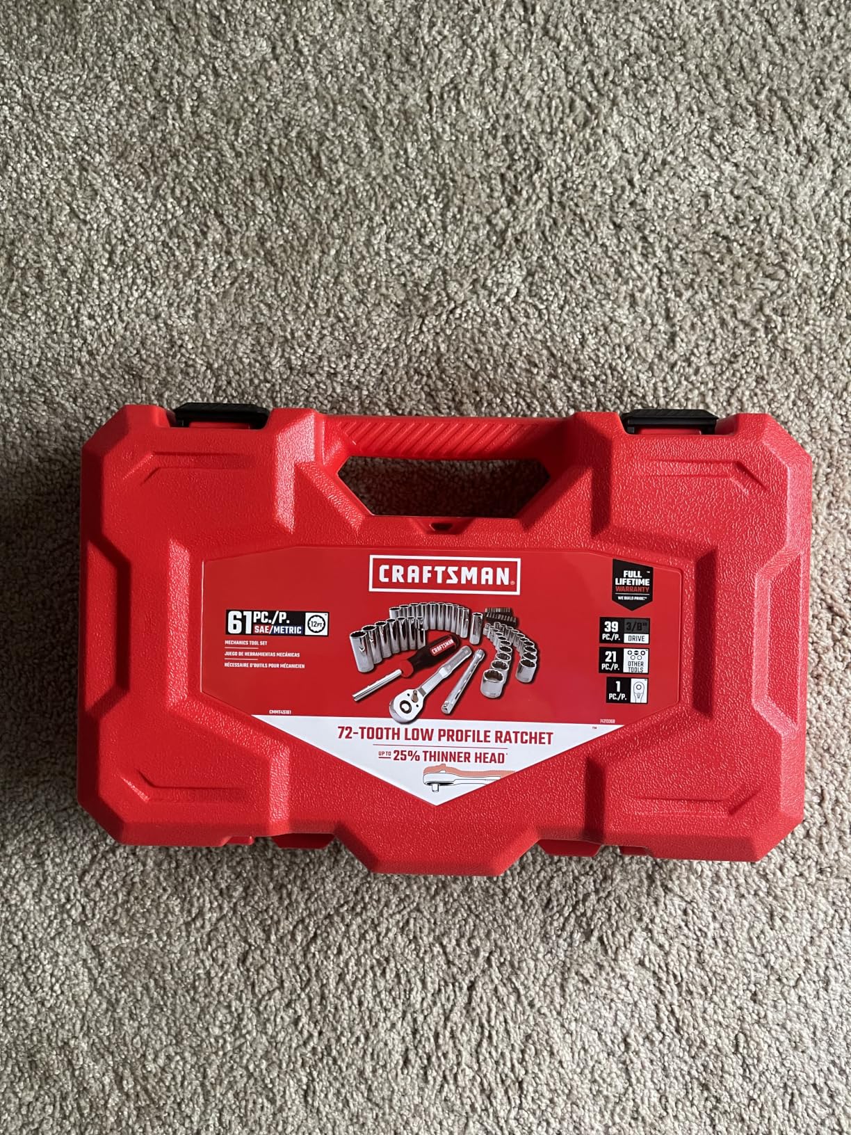 CRAFTSMAN Mechanics Tool Set, 3/8 Inch Drive, 61 Piece (CMMT45161) customer photo 1