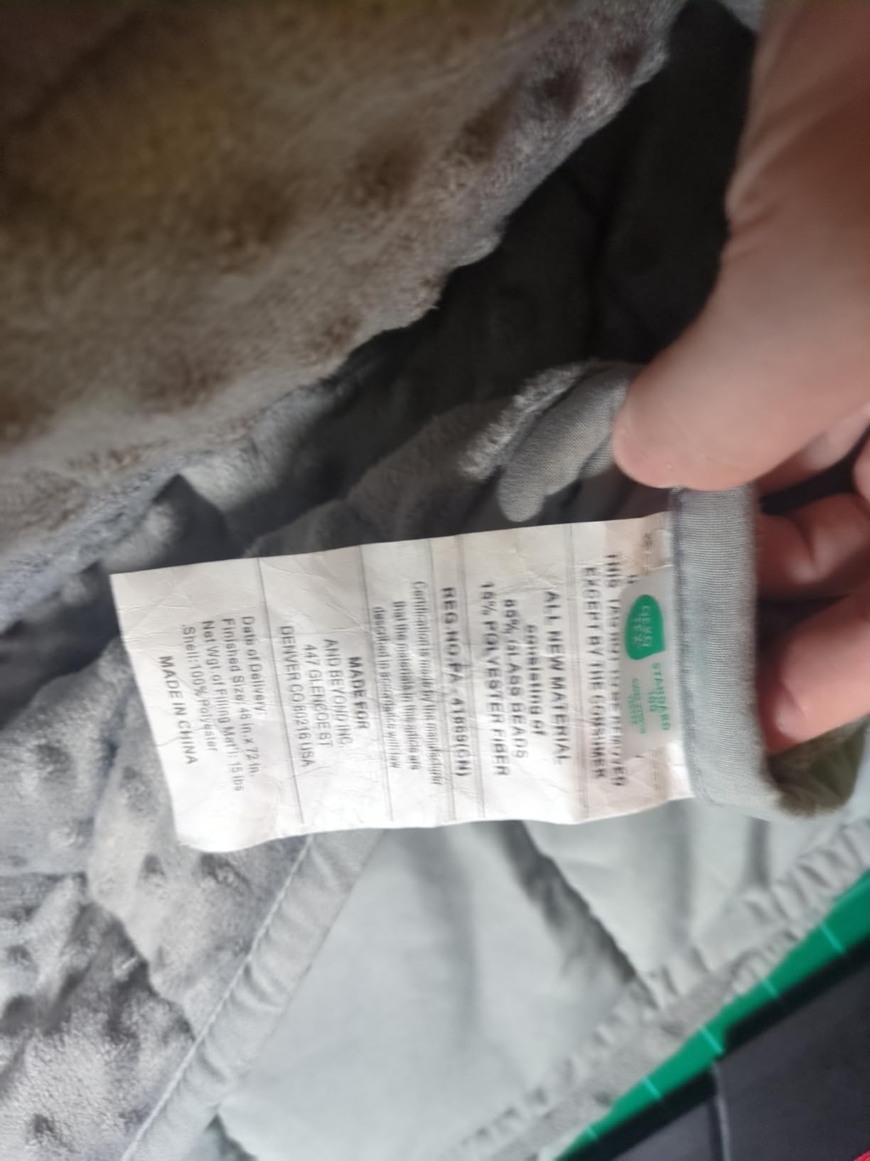 Mr. Sandman Weighted Blanket for Adults, Queen Size 15 lbs, 60 x 80 Inches | Cooling Soft Minky for Hot Sleepers; Machine Washable; Filled with Glass Beads; Heavy Bed Throw for Sleep; Grey customer photo 1