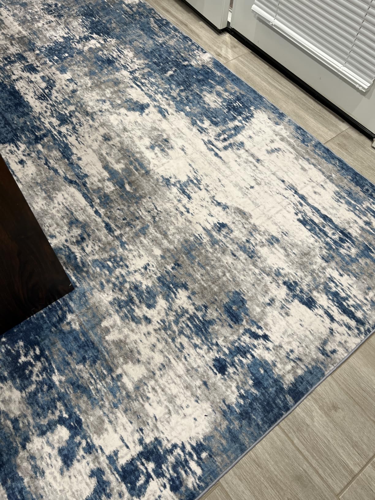 RELEANY Washable 5'x7' Abstract Area Rug for Living Room Blue Gray - Non-Slip, Stain-Resistant, Easy to Clean customer photo 2