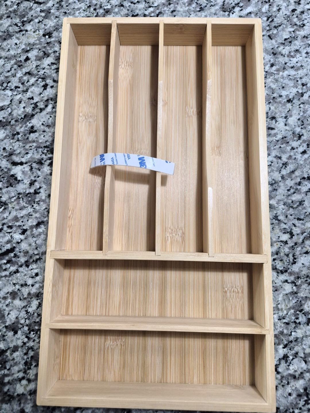 Small Silverware Organizer, Bamboo Kitchen Drawer Organizer, Utensil Holder, Cutlery Tray & Spoon Flatware Storage with Grooved Drawer Dividers (6.7''W x 12''D) customer photo 2