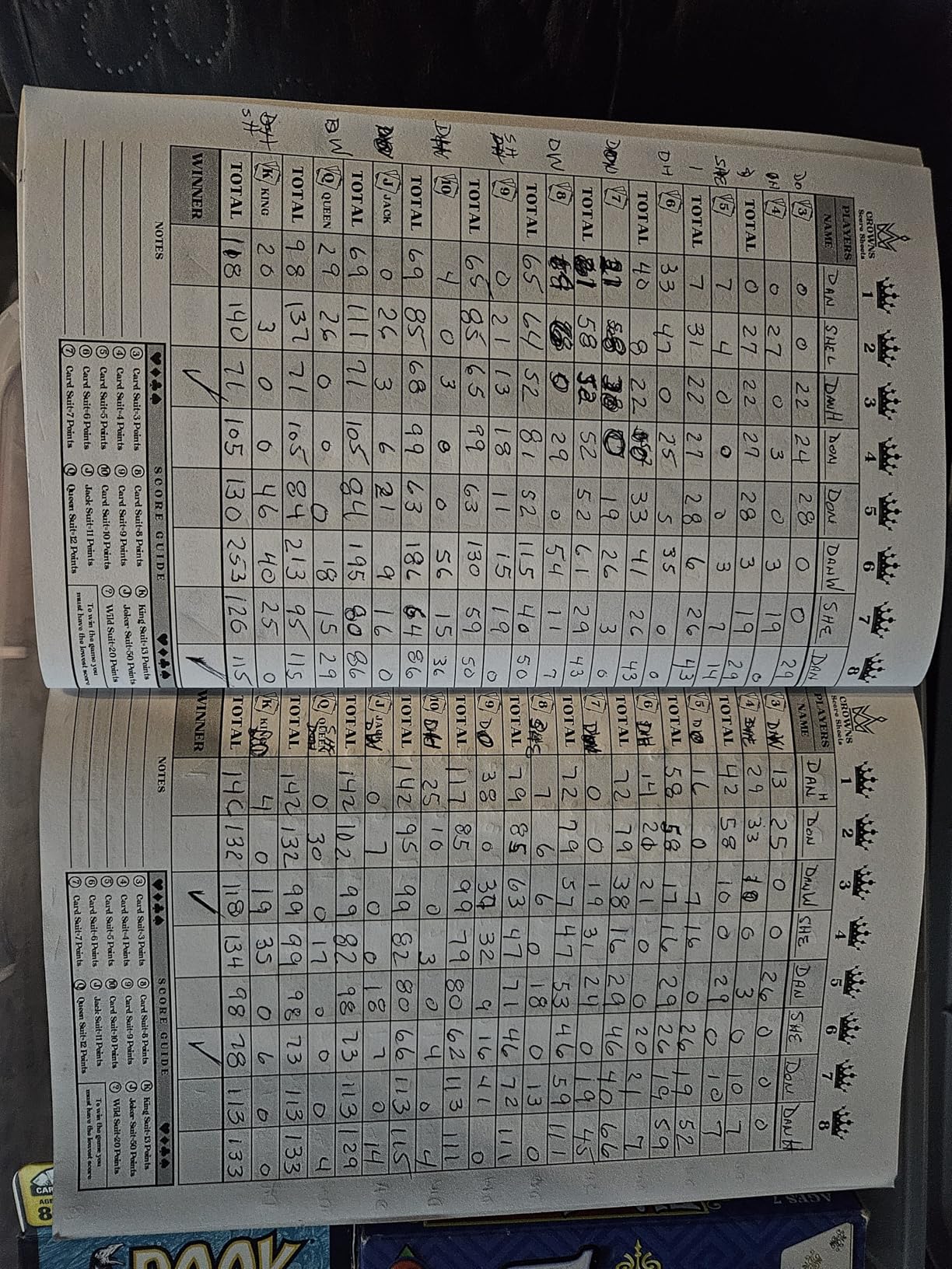 Crowns Score Sheets: 150 Pages for Scorekeeping. Track Up to 8 Players | Clear Design in 6x9 Inch Format. customer photo 2