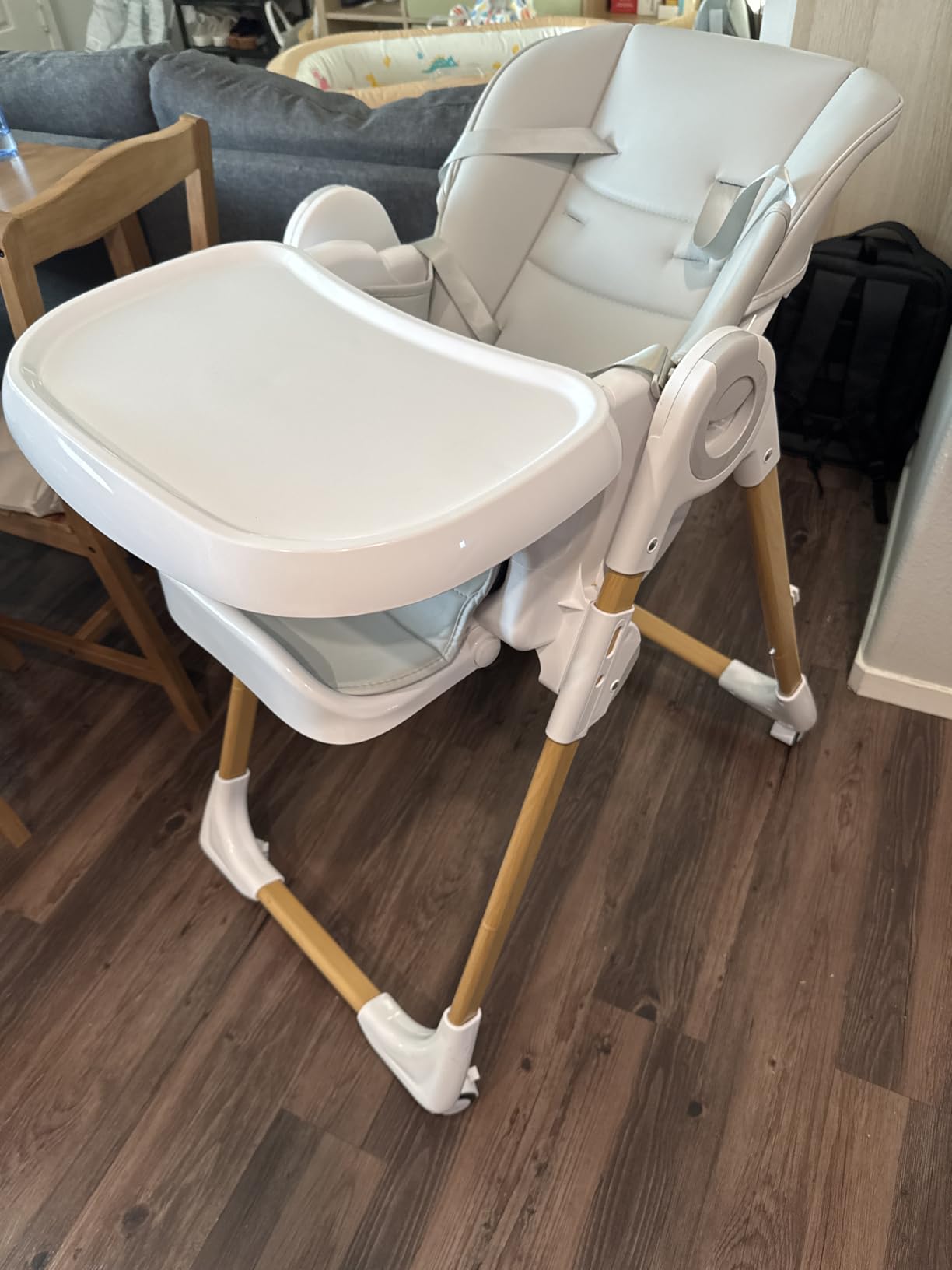 Mallify Convertible High Chairs for Babies and Toddlers, Height Adjustable Baby High Chair, High Chair with Removable Tray, Adjustable Backrest, Portable Baby Dinning Chair with Lockable Wheels customer photo 1