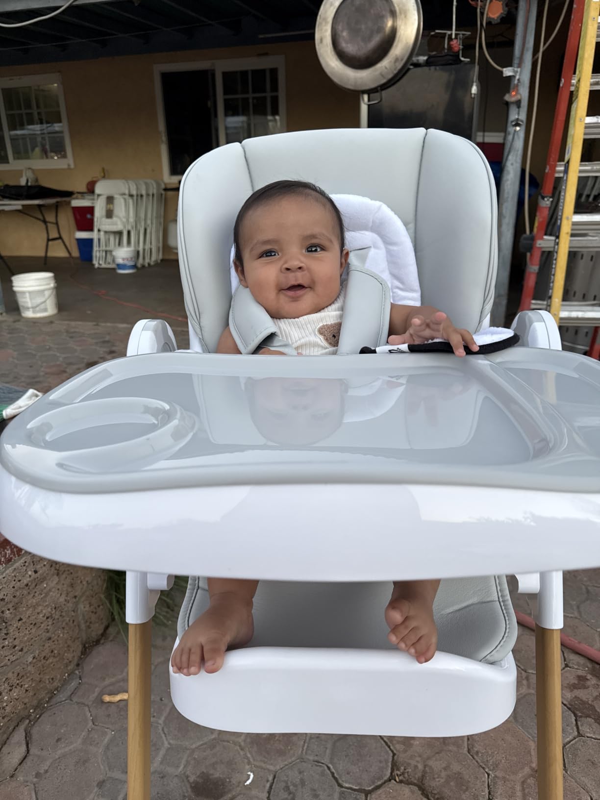 Mallify Convertible High Chairs for Babies and Toddlers, Height Adjustable Baby High Chair, High Chair with Removable Tray, Adjustable Backrest, Portable Baby Dinning Chair with Lockable Wheels customer photo 2