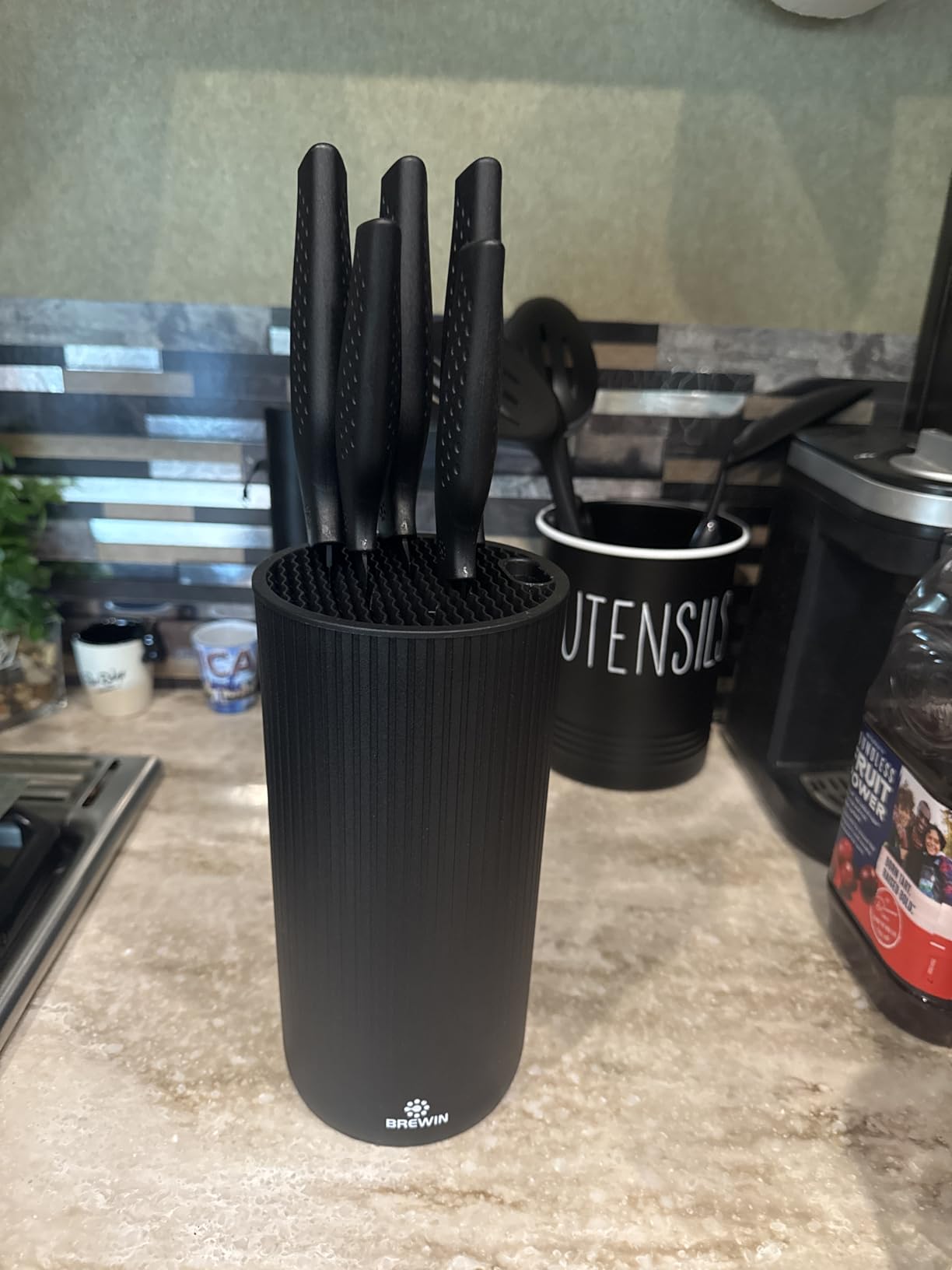 Knife Set, Brewin Kitchen Knife Set, Knives Set for Kitchen, Universal Knife Block, Utility Knife Block Set, New Home Essentials, Apartment Essentials, Camping essentials, RV Essentials customer photo 2