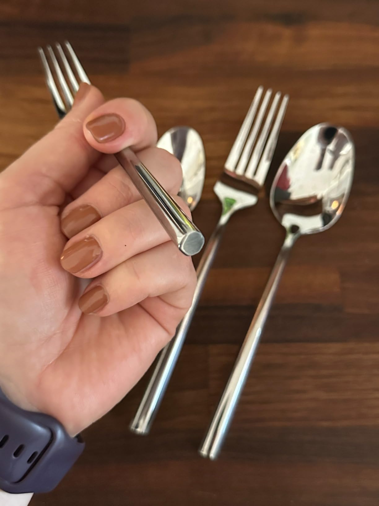 Gold Silverware with Hexagon Handle 45-Piece Service for 8 | Flatware Set with Serving Utensils, Heavy Mirror Polished Stainless Steel Cutlery, Wedding Hotel Restaurant , Dishwasher Safe customer photo 2