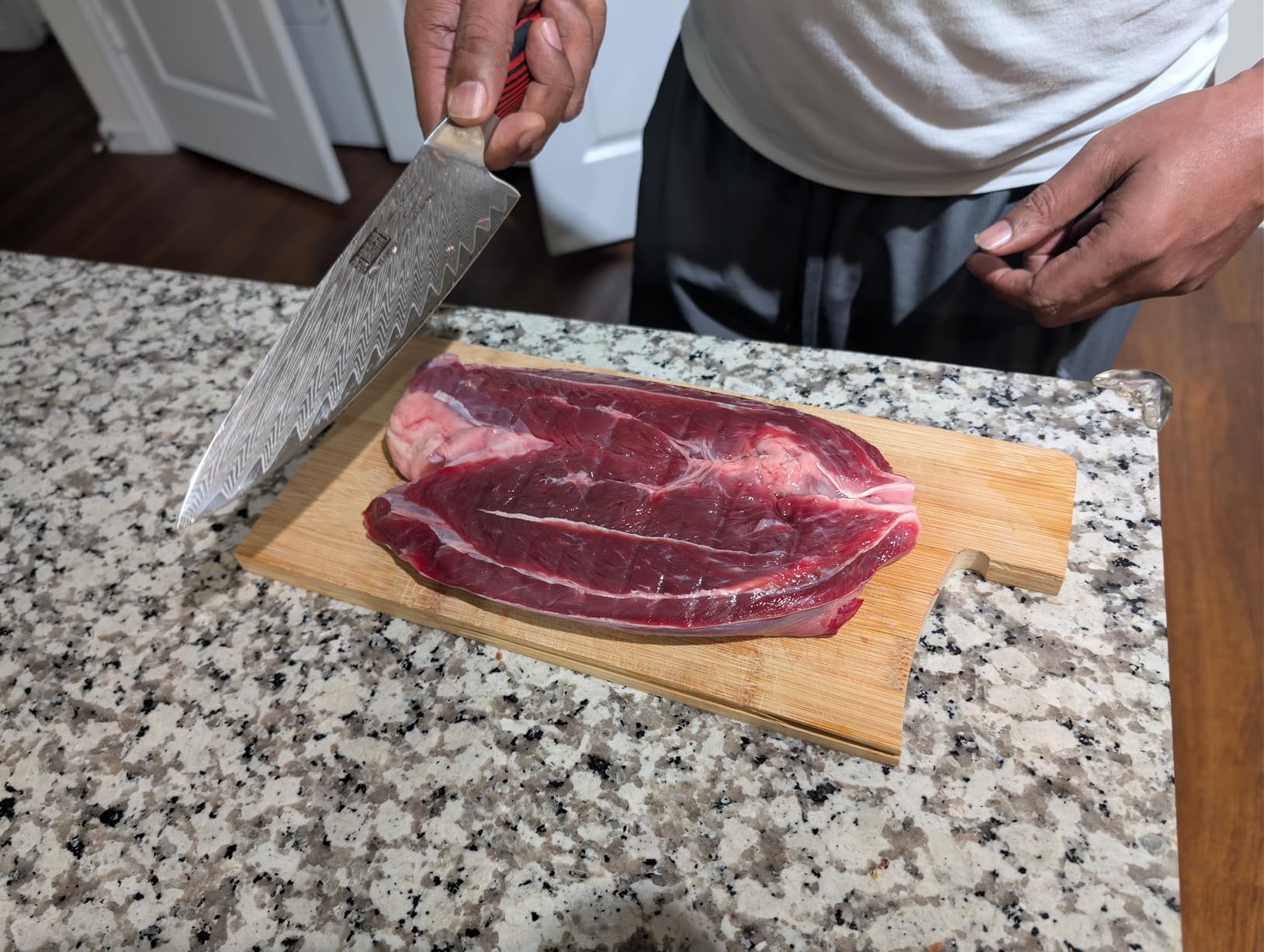 HOSHANHO Damascus Santoku Knife, 7 Inch Professional Japanese Kitchen Knife | 67 Layers Damascus Steel, Ultra Sharp Chef Knife with Ergonomic G10 Handle, Cooking Knife for Meat, Vegetables & Gift Box customer photo 2