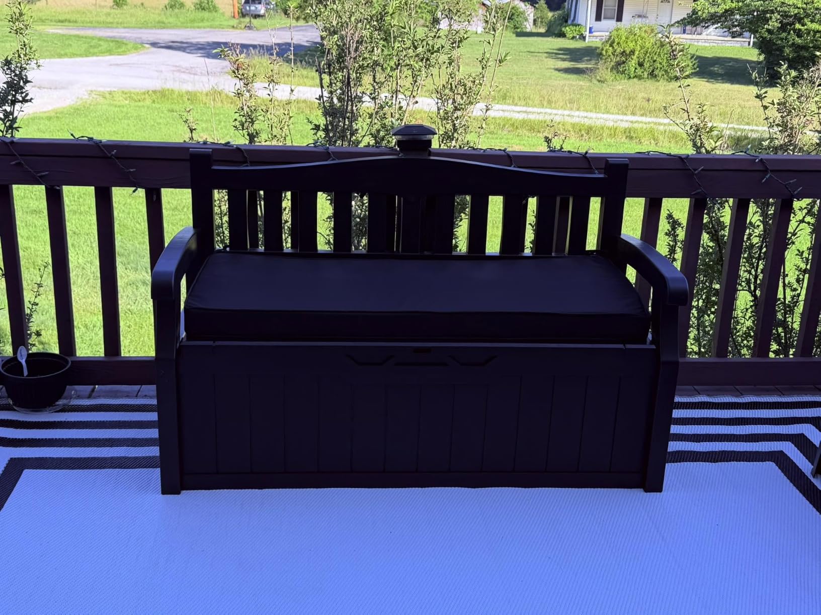 Devoko 80 Gallon Storage Bench Deck Box Waterproof & Lockable, Outdoor Benches for Patio Furniture, Garden Decor and Outdoor Seating for Cushions, Garden Tools and Pool Supplies customer photo 1