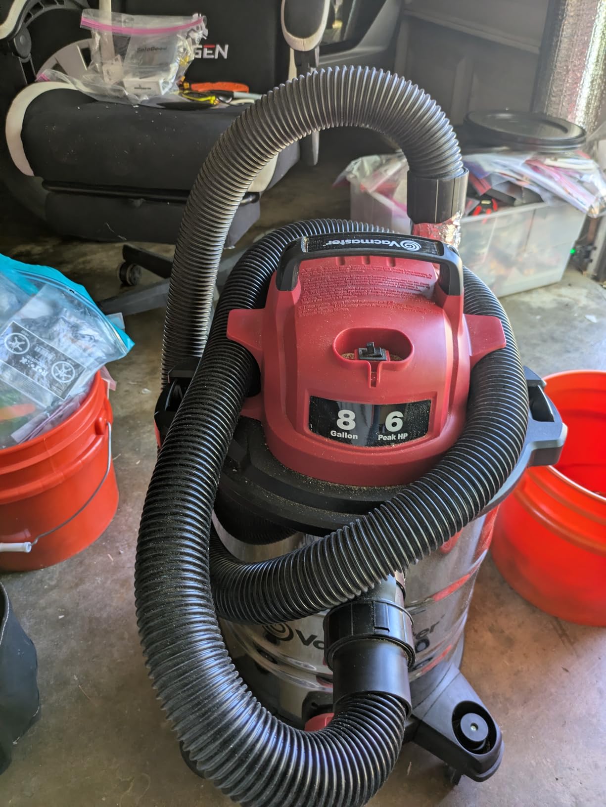 Vacmaster VOC812SF 1101 8-Gallon Premium Stainless Steel Wet/Dry Vacuum, Red Edition customer photo 2