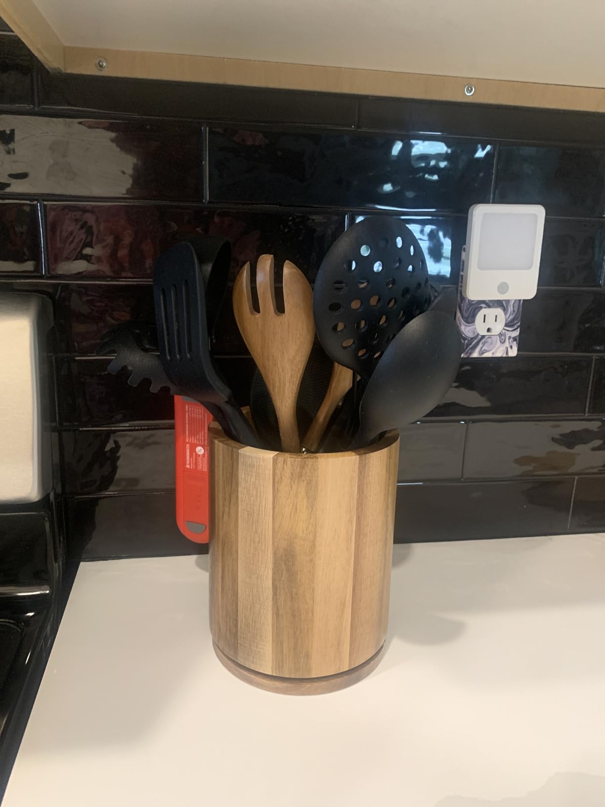 360 Rotating Acacia Wood Utensil Holder customer photo 1