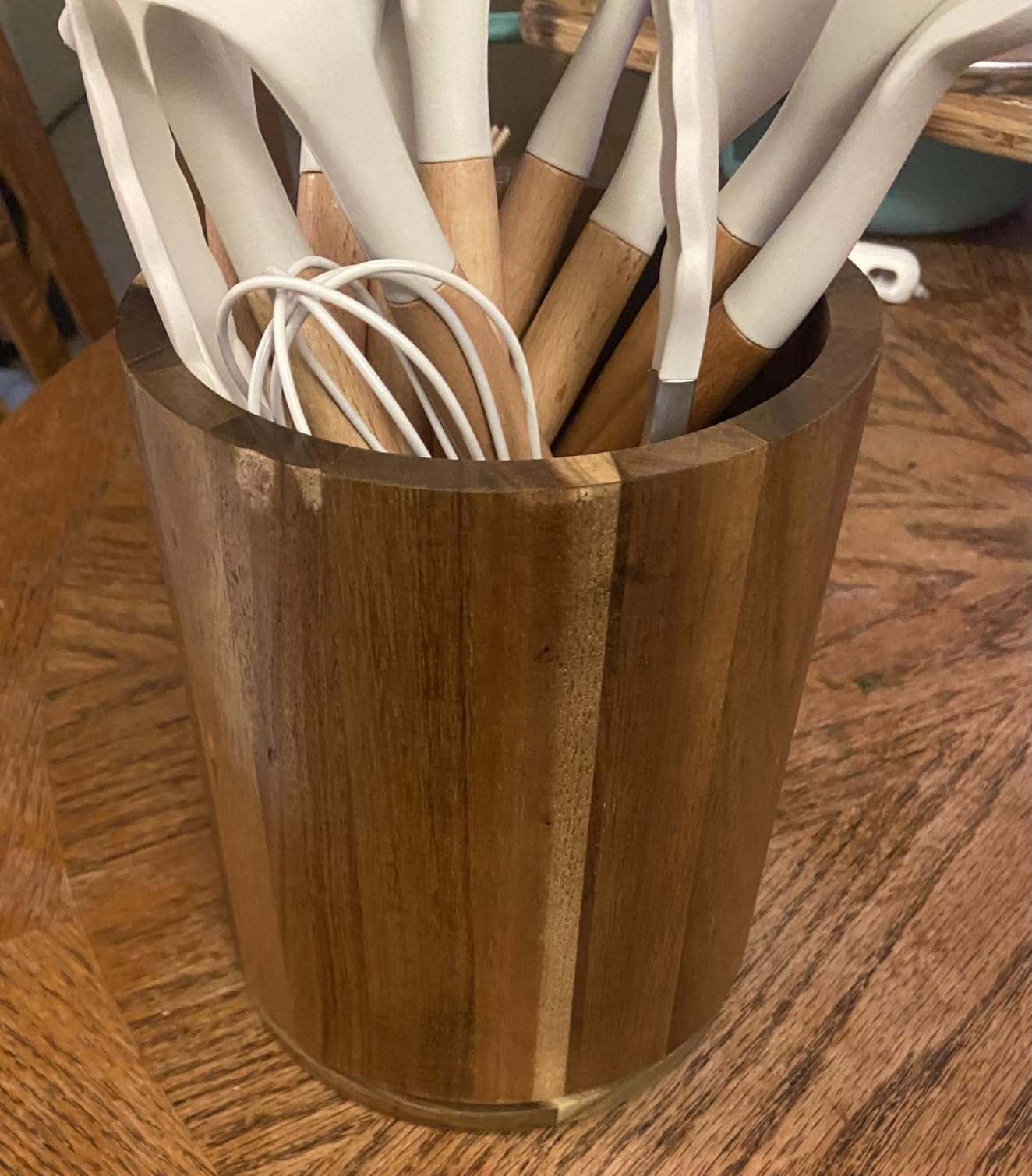 360 Rotating Acacia Wood Utensil Holder customer photo 2