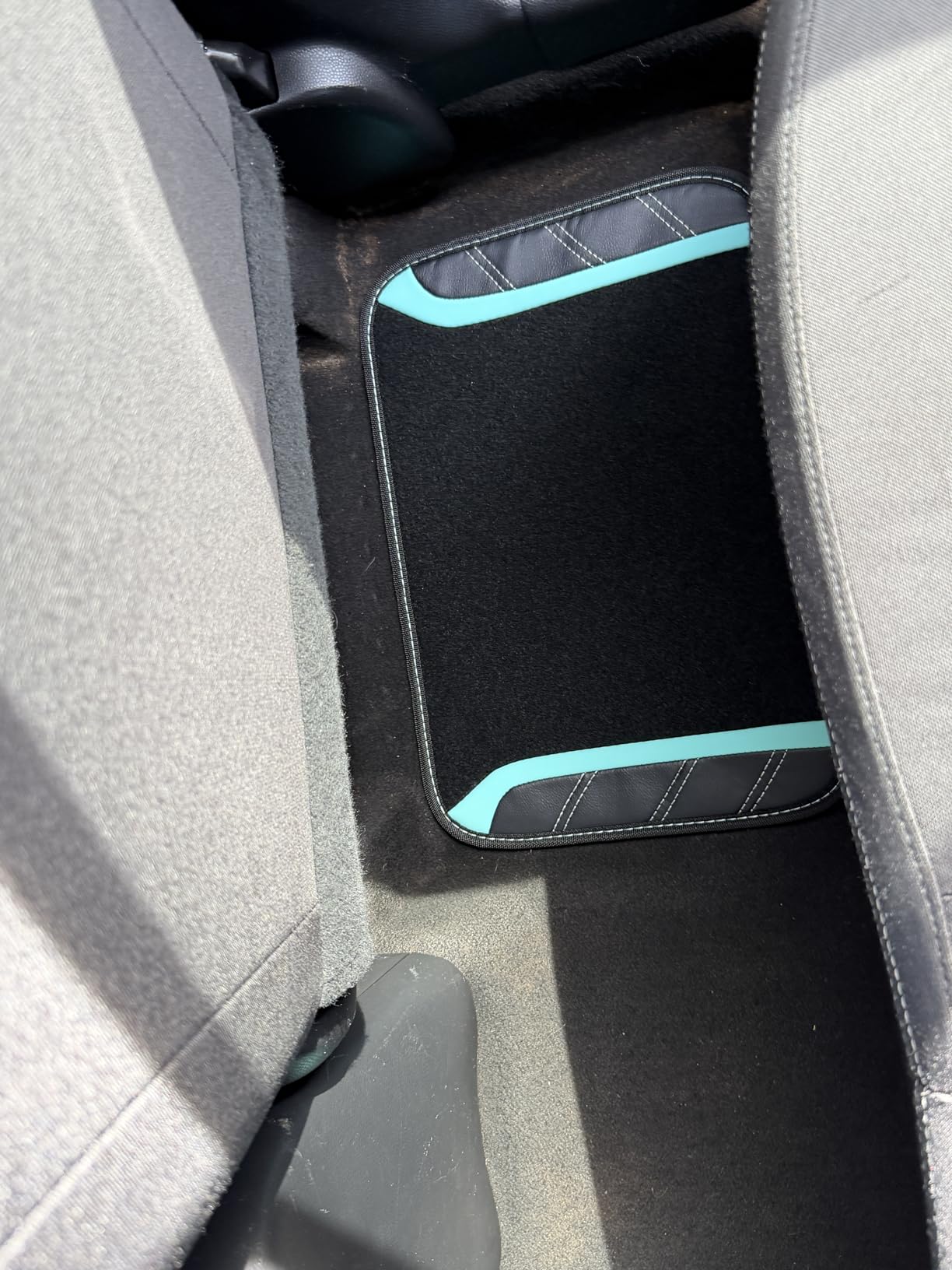 CAR PASS Air Mesh Leather Car Seat Covers Full Set, Waterproof Car Floor Mats, Sporty Steering Wheel Cover, Universal fits for 95% Cars Truck SUV (Black and Blue) customer photo 2