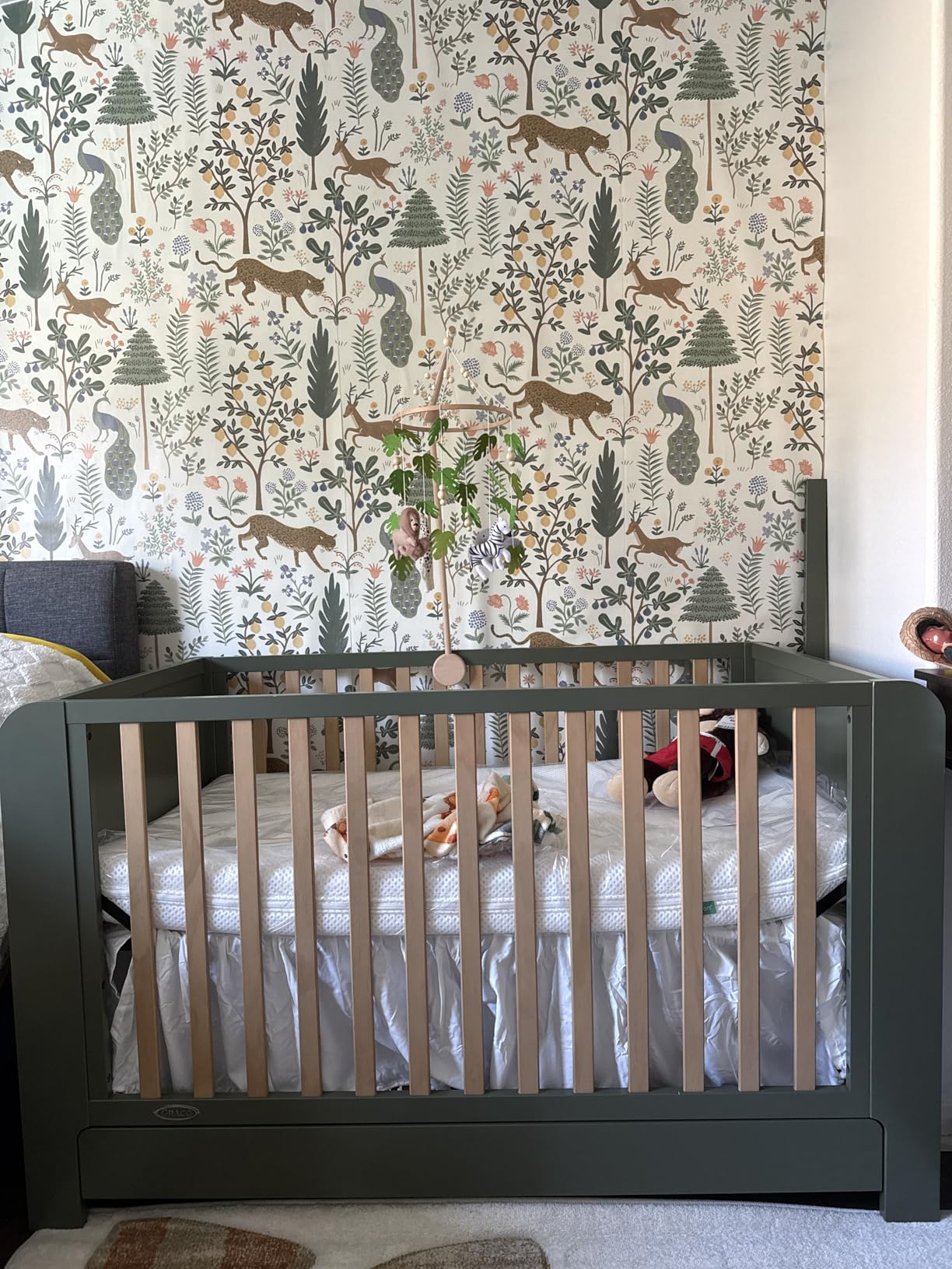 Graco Read-with-Me 4-in-1 Convertible Crib with Drawer - GREENGUARD Gold Certified Converts to Toddler Bed, Daybed, and Functional Bookshelves (Olive and Driftwood) customer photo 1
