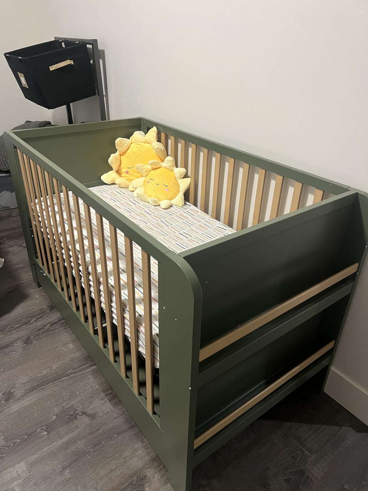Graco Read-with-Me 4-in-1 Convertible Crib with Drawer - GREENGUARD Gold Certified Converts to Toddler Bed, Daybed, and Functional Bookshelves (Olive and Driftwood) customer photo 2