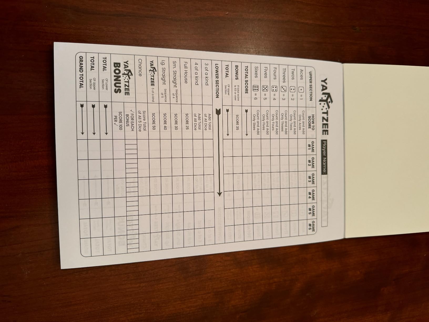 Perforated Yahtzee Score Pads: 120 Easy Tear Off Score Sheets, Large Print, Compatible with Yardzee and Yahtzee Games customer photo 1