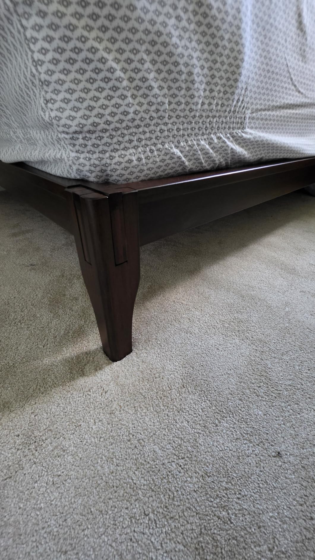Merax Queen Size Bamboo Platform Bed Frame with Tall Headboard, Brown | Mid-Century Modern Solid Sustainable Bedframe Queen-Size, Wood Slat Support, No Box Spring Needed, Easy Assembly, Noise Free customer photo 1