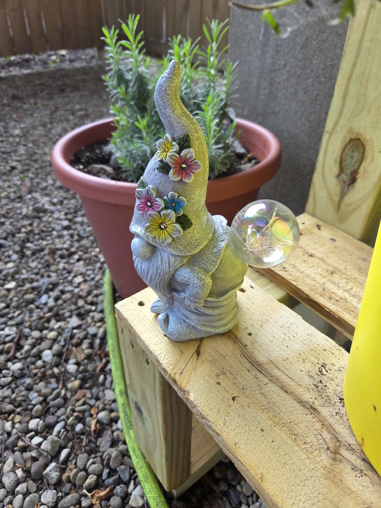 Solar Funny Garden Gnome Statue: Outdoor Lights Decorations | Waterproof Resin Sculpture customer photo 1
