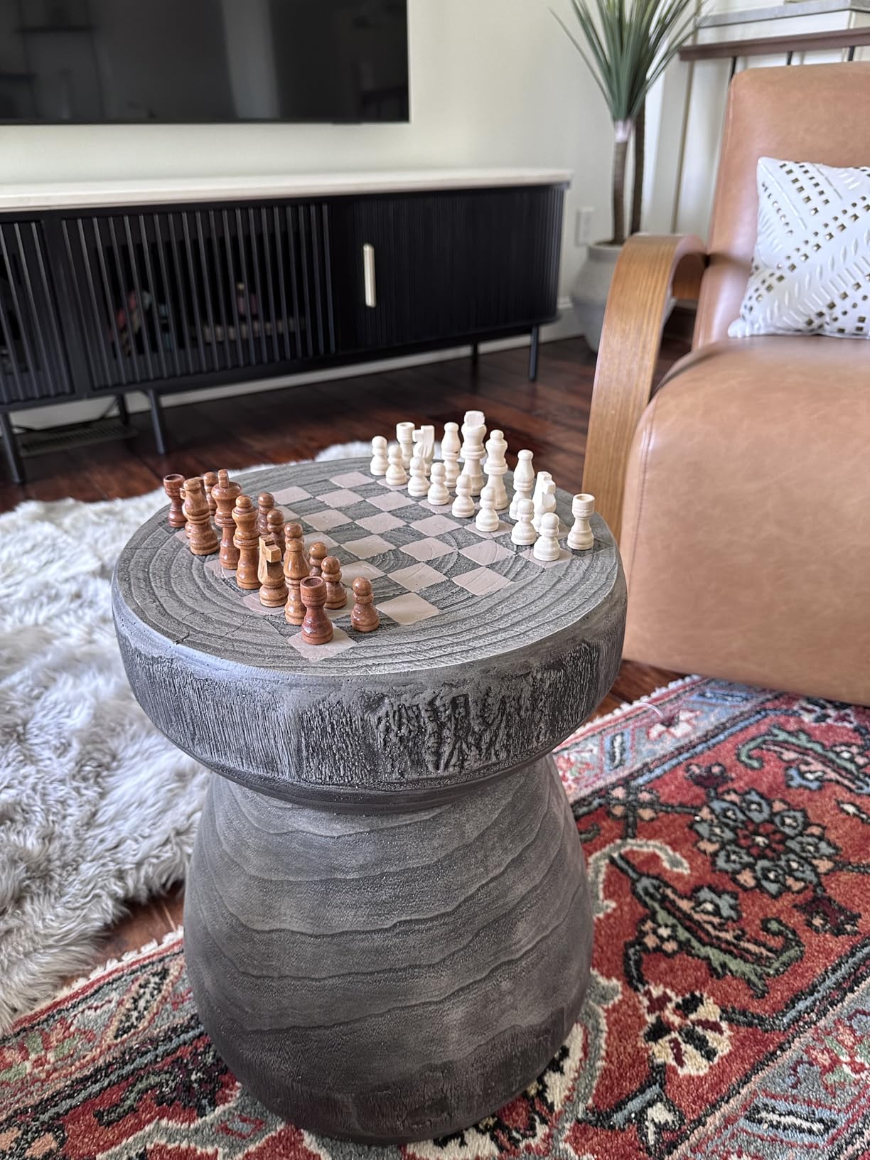 COSIEST Outdoor Side Table w Chessboard, 14