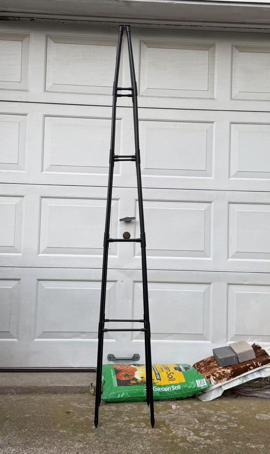 Alisisfores 5.2 FT Obelisk Trellis for Climbing Plants, Black | Garden Trellis, Extra Thickened Plastic-Coated Metal Pipes, Outdoor & Indoor Garden Support, For Potted Plants customer photo 2