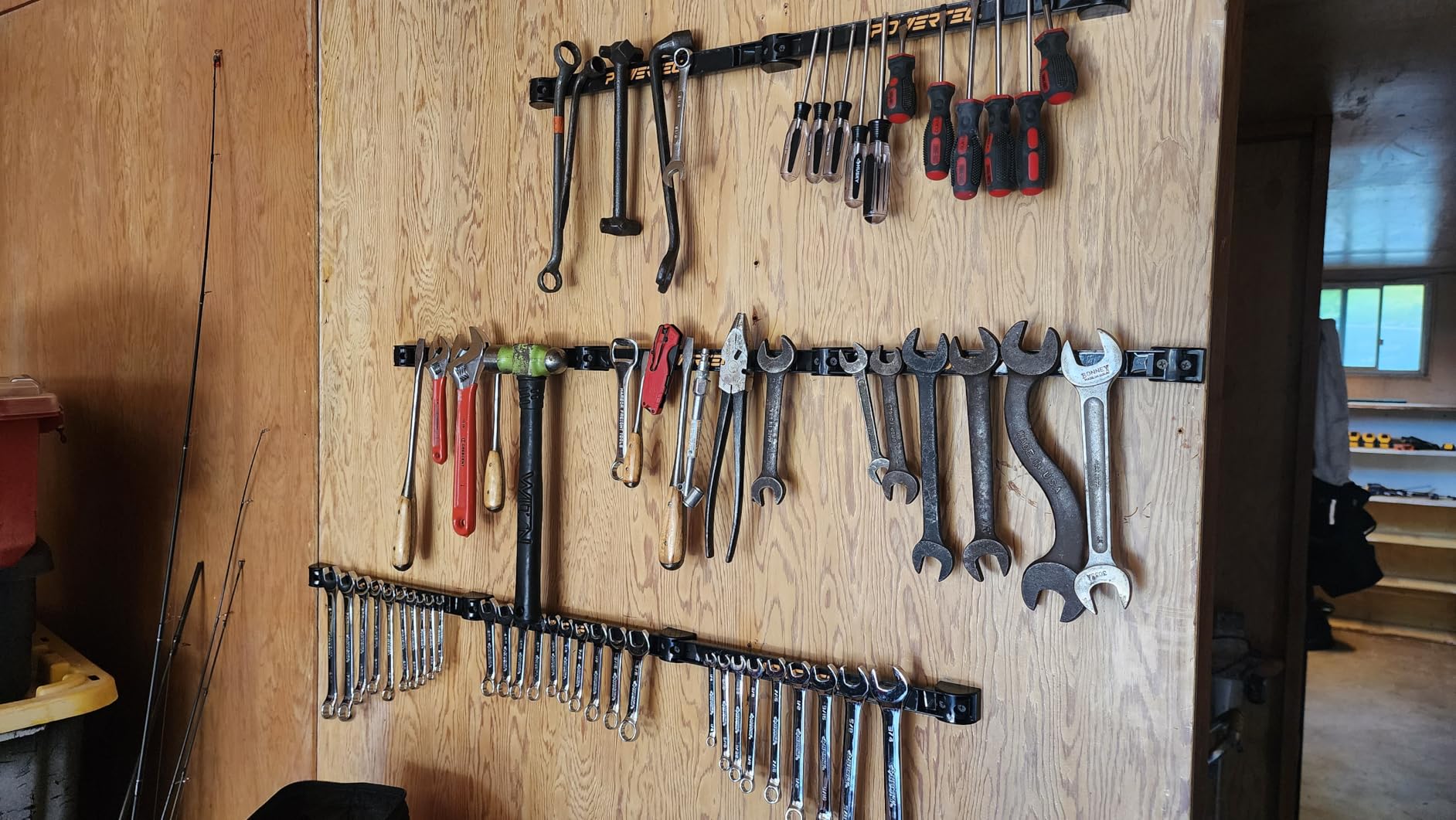 POWERTEC 12 Inch Magnetic Tool Holder Strip (8-Pack), Heavy Duty Metal Magnet Bar Organizer for Garage, Workshop and Kitchen, Wall Mount Storage Rack with Screws customer photo 2