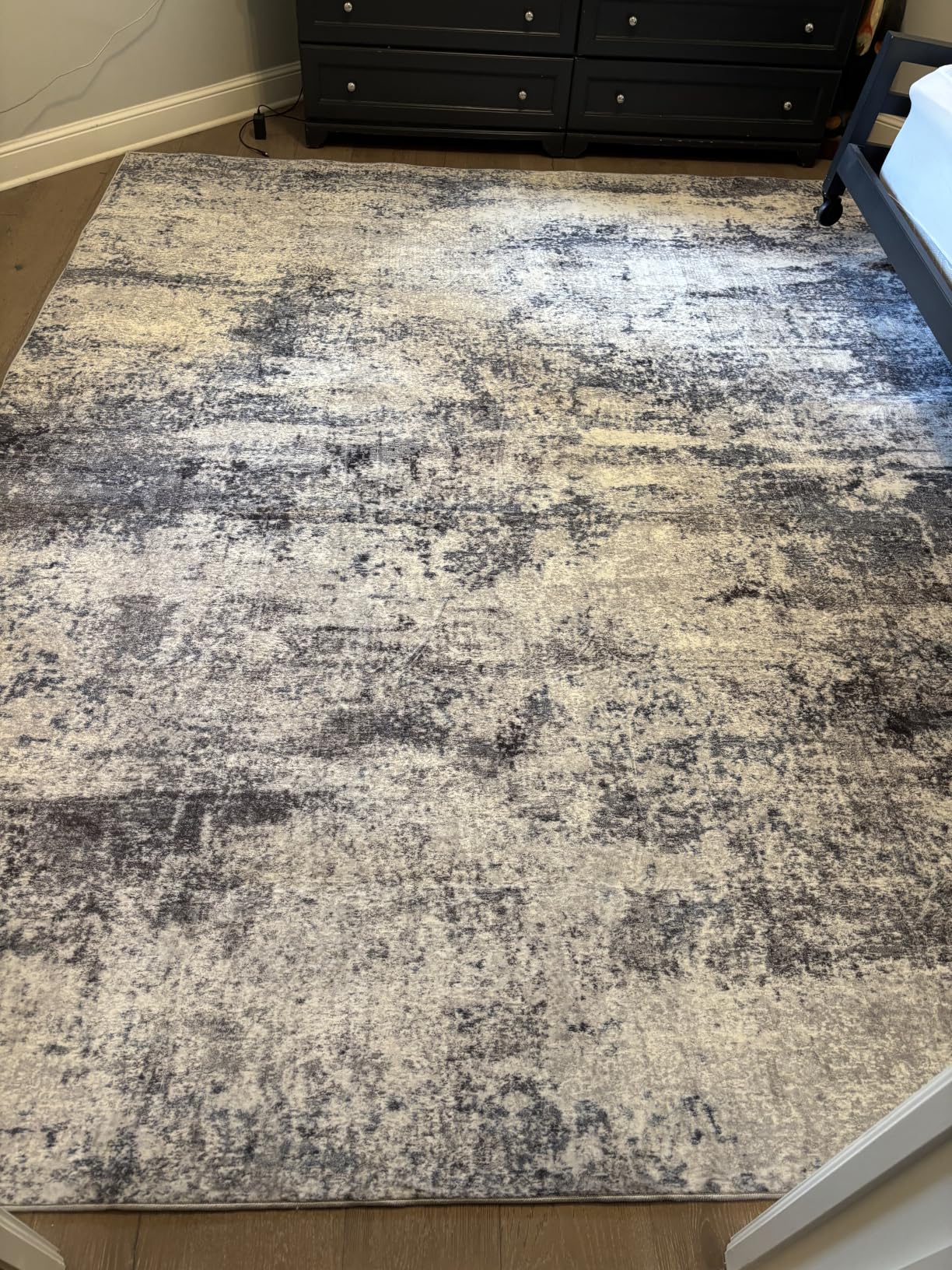 8x10 Area Rugs for Living Room Washable Bedroom Dining Room Blue Grey - Modern Abstract, Non-Slip Backing, Soft, Low-Pile, Foldable, Water Repellent, Pet Proof customer photo 2