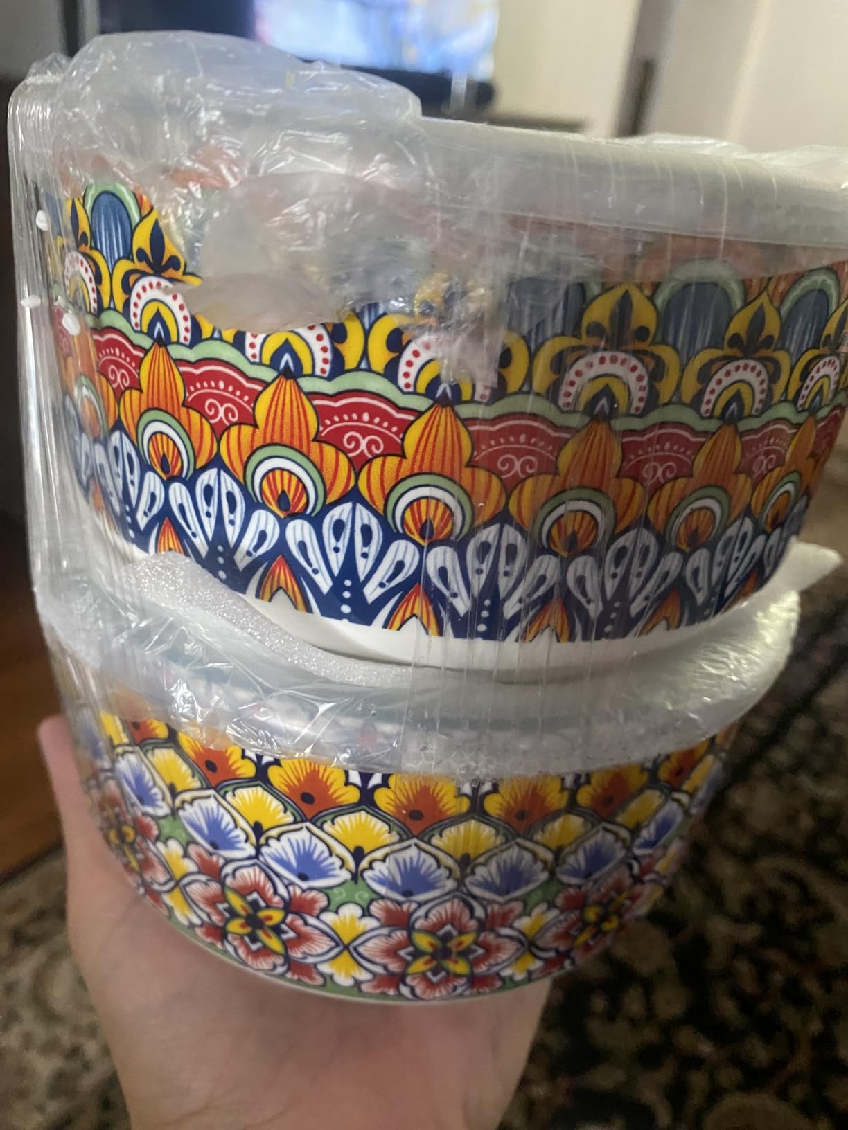 vancasso SIMI Serving Bowls with Lids, Ceramic Mixing Bowls Set of 4, Boho | Nesting Bowls for Food Storage, Prep, Stackable Bohemian Bowls, Dishwasher & Microwave Safe Gift Set, 60/36/20/10 OZ customer photo 2