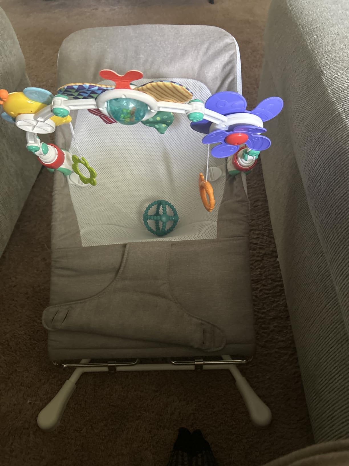 Baby Delight Highland Baby Bouncer | Infant | 0 - 6 Months | 3-Position Recline | Sage Tweed customer photo 1