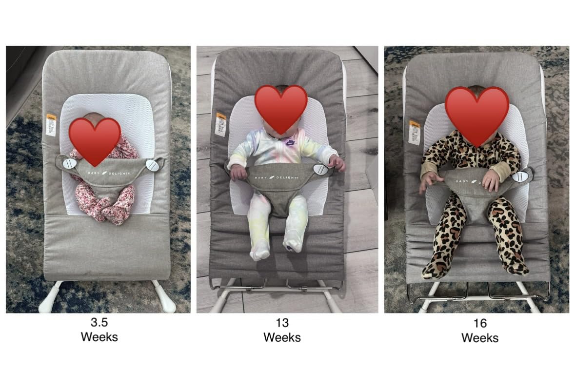 Baby Delight Highland Baby Bouncer | Infant | 0 - 6 Months | 3-Position Recline | Sage Tweed customer photo 2