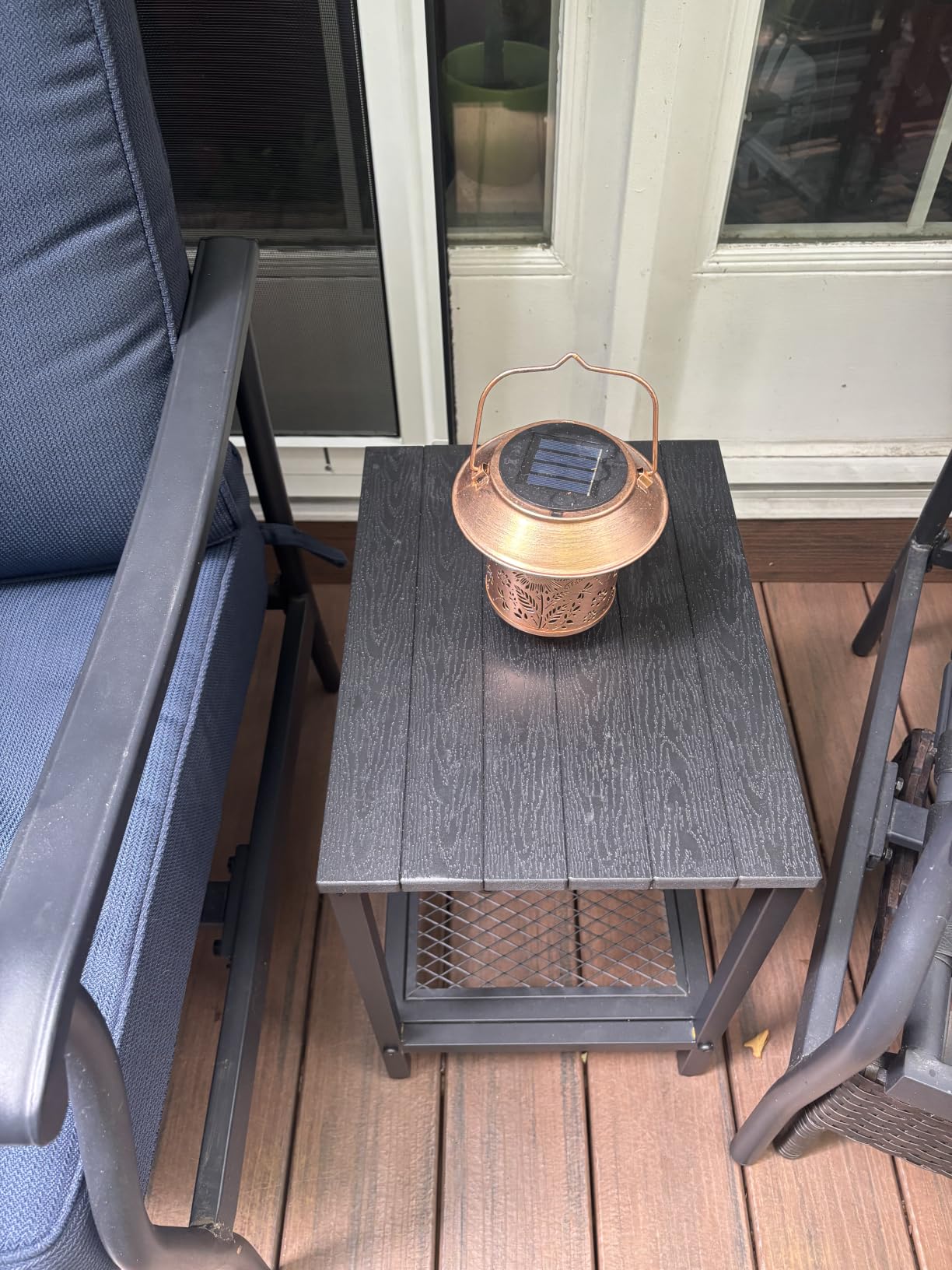 Outdoor Side Table with Storage 2-Tier Patio End Tables Black | Outdoor Accent Table Small Side Table For Pool, Deck, Garden customer photo 1